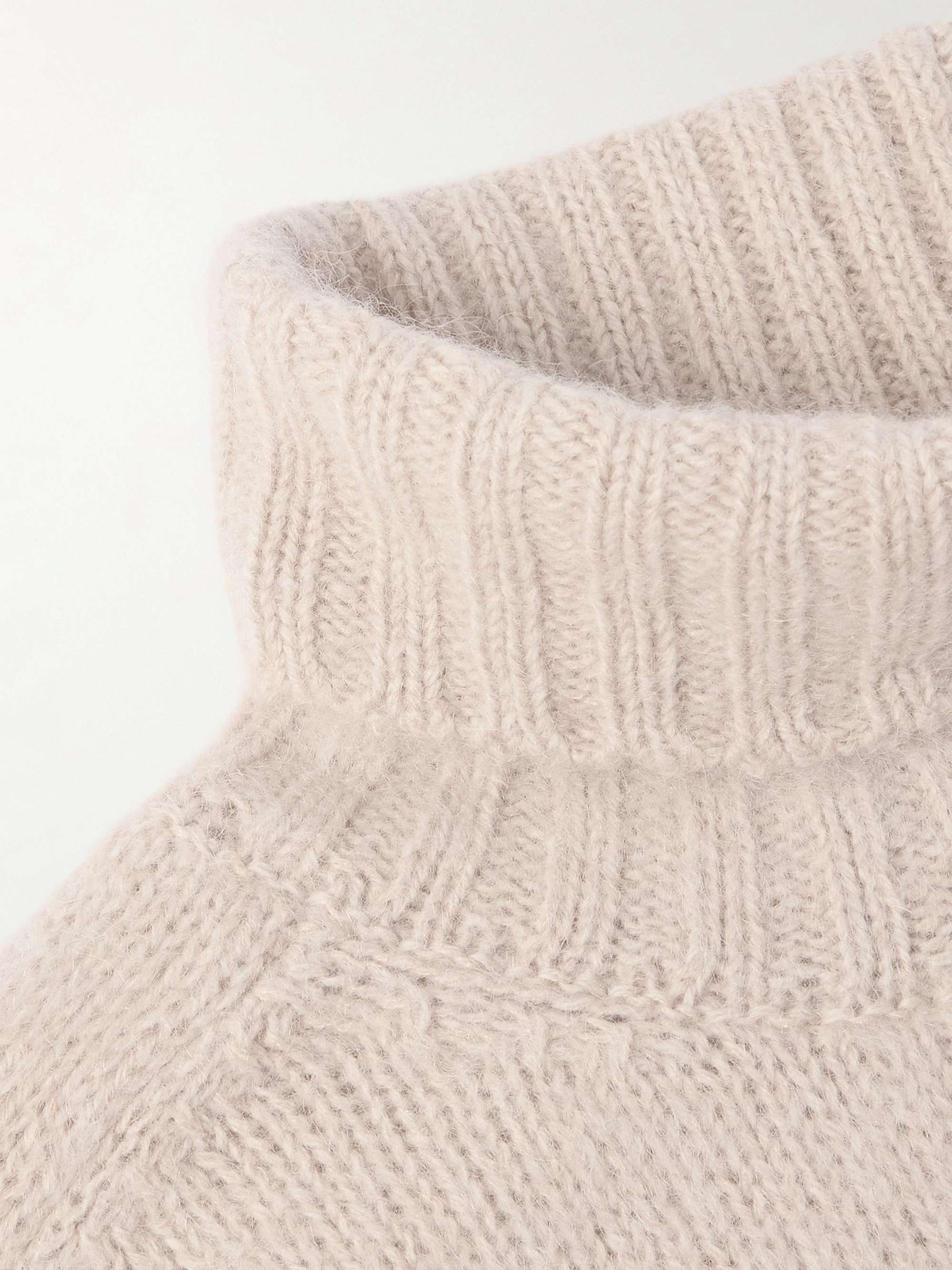 Slim-Fit Brushed Wool-Blend Rollneck Sweater view