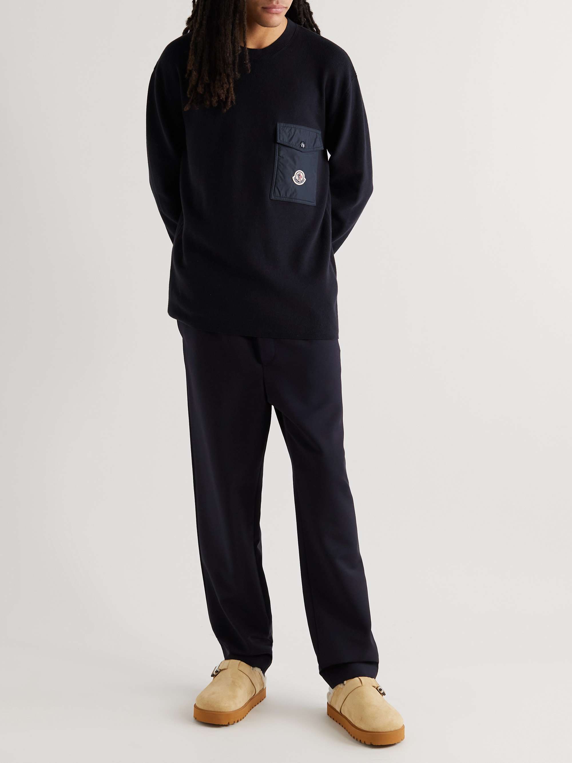 Logo-Appliquéd Shell-Trimmed Cotton Sweater view