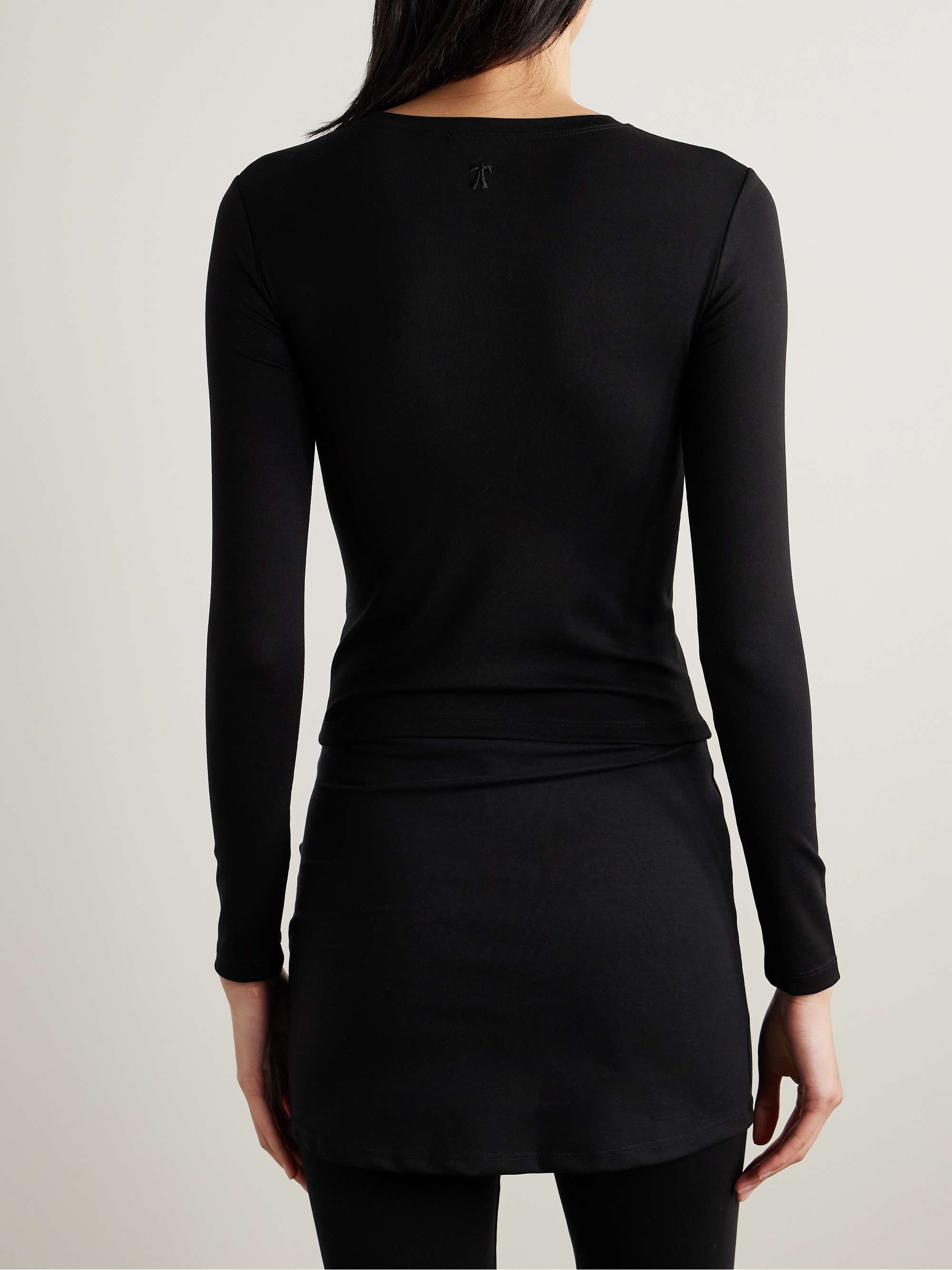 Heather stretch-TENCEL™ Lyocell jersey T-shirt view