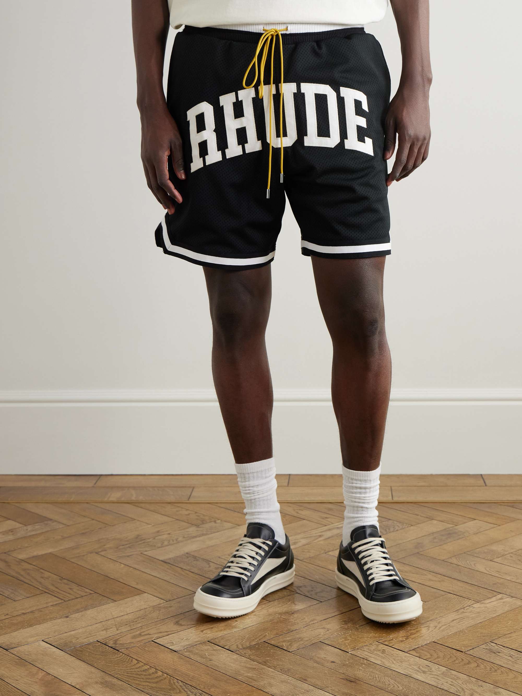 Logo-Appliquéd Mesh Drawstring Shorts view