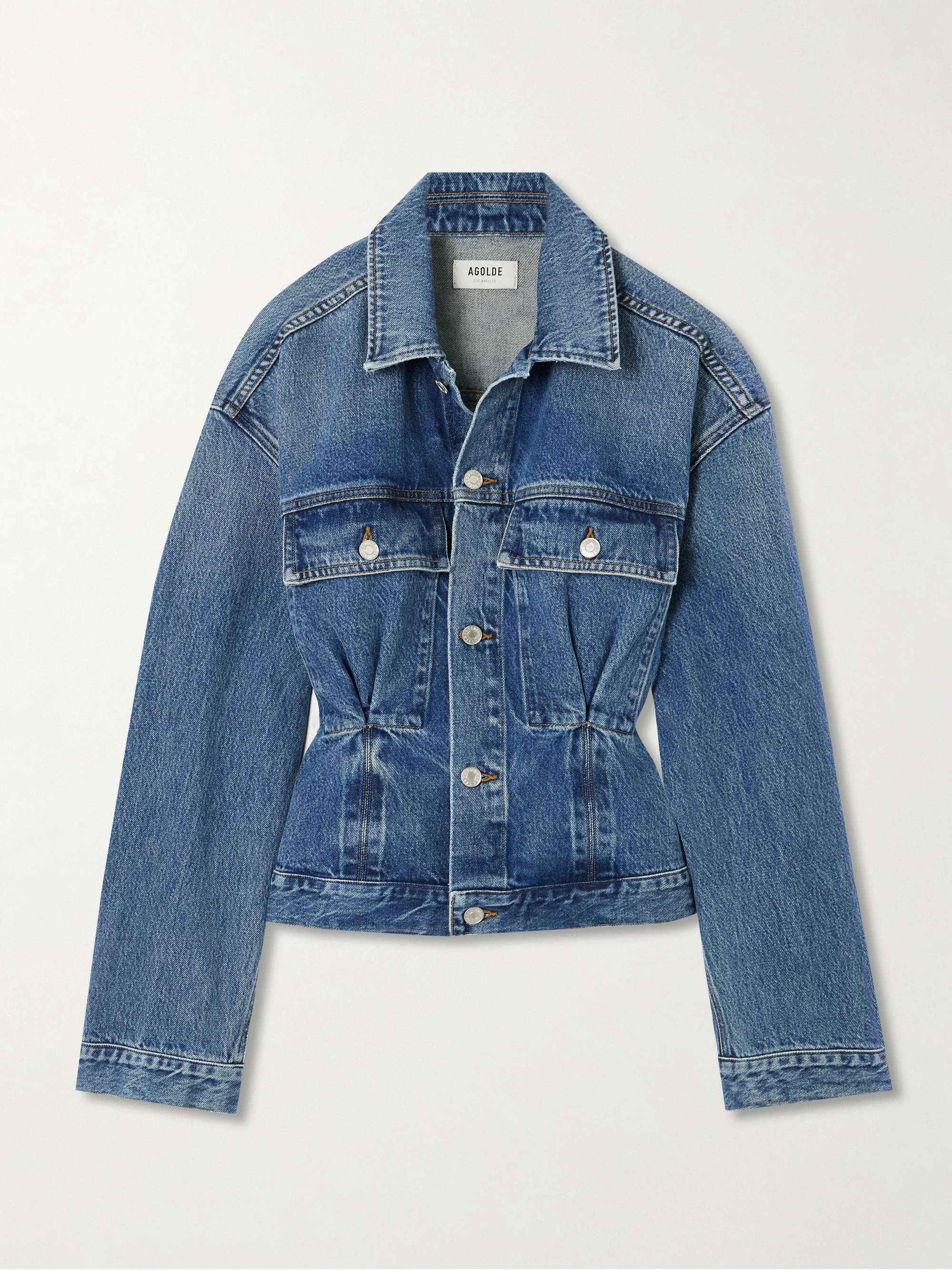 Zyla Cinch buckled gathered denim jacket view