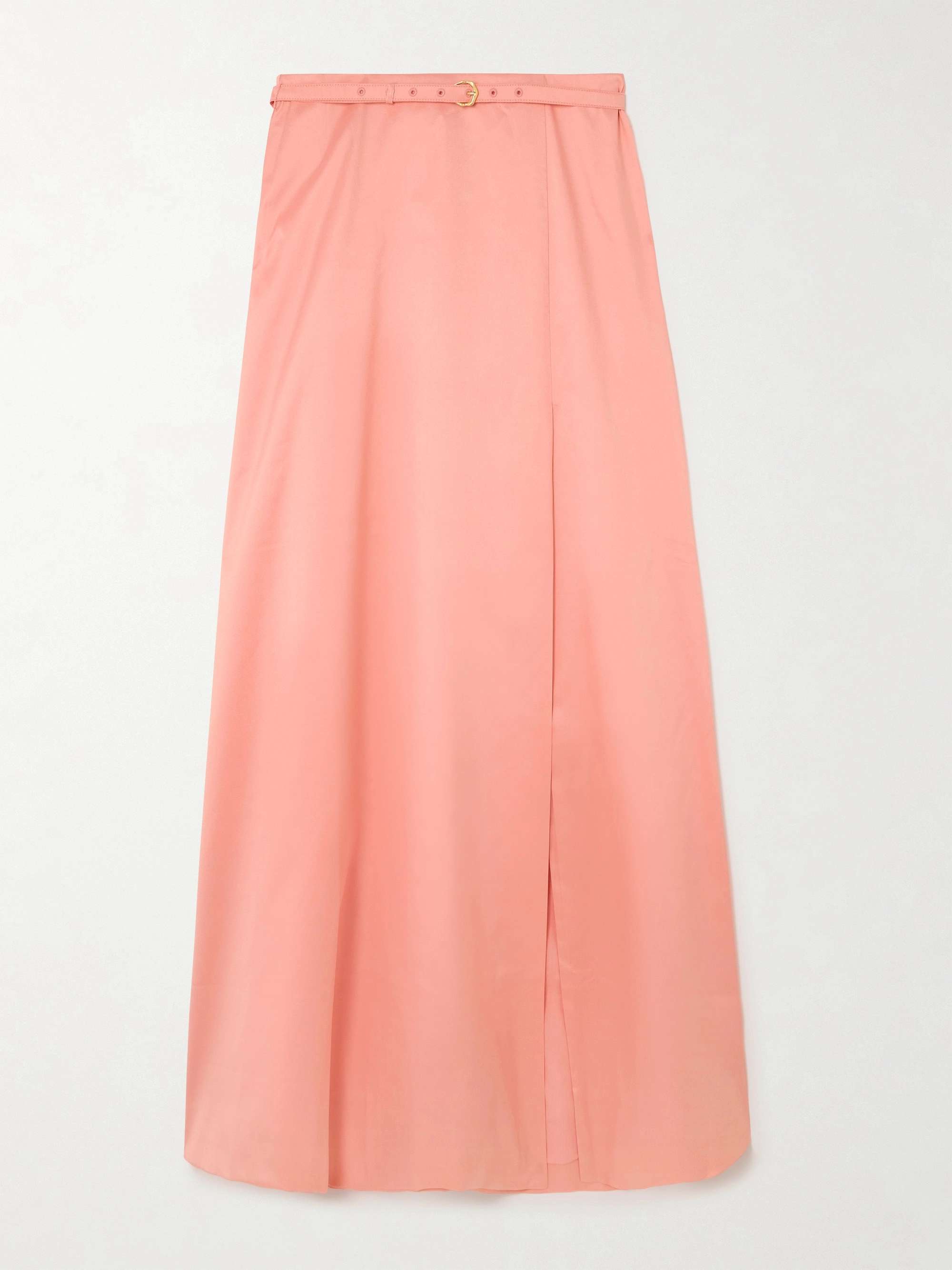 Etta belted wrap-effect taffeta maxi skirt view