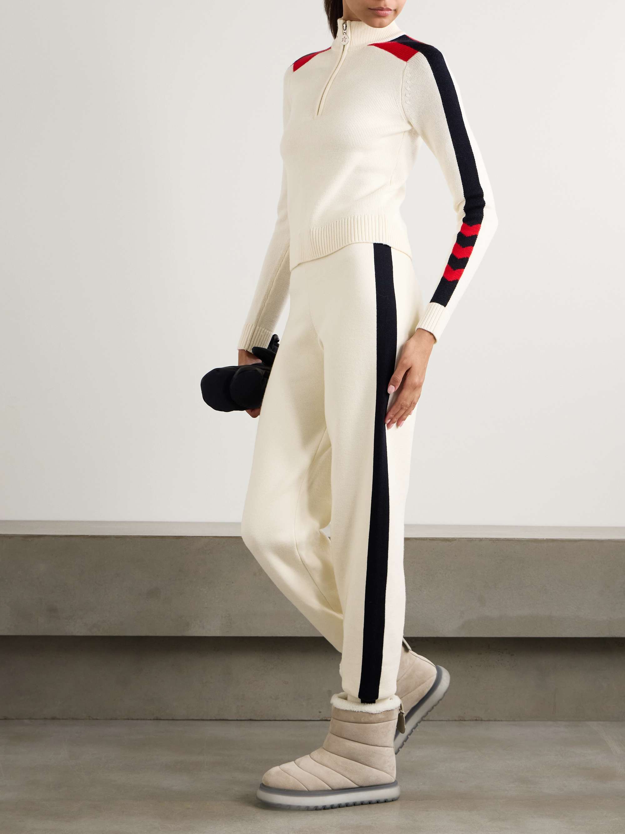 La Tour intarsia wool-blend tapered track pants view