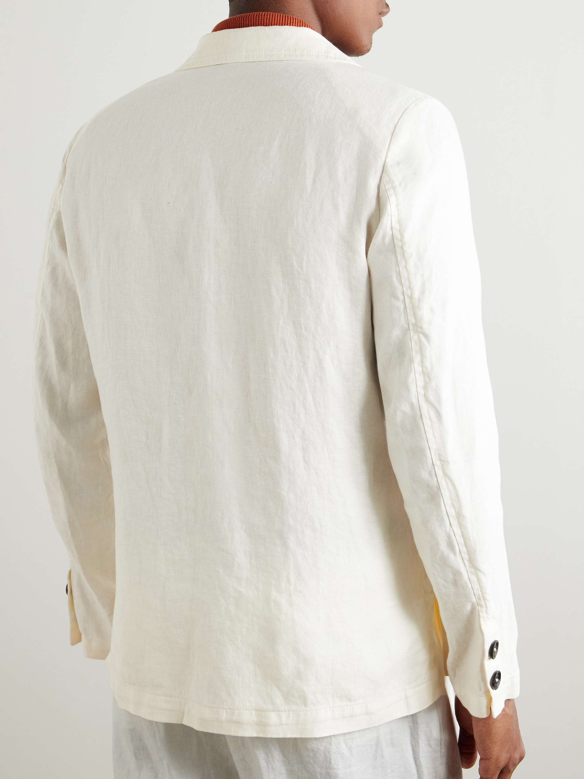 Baglietto Unstructured Herringbone Linen Blazer view