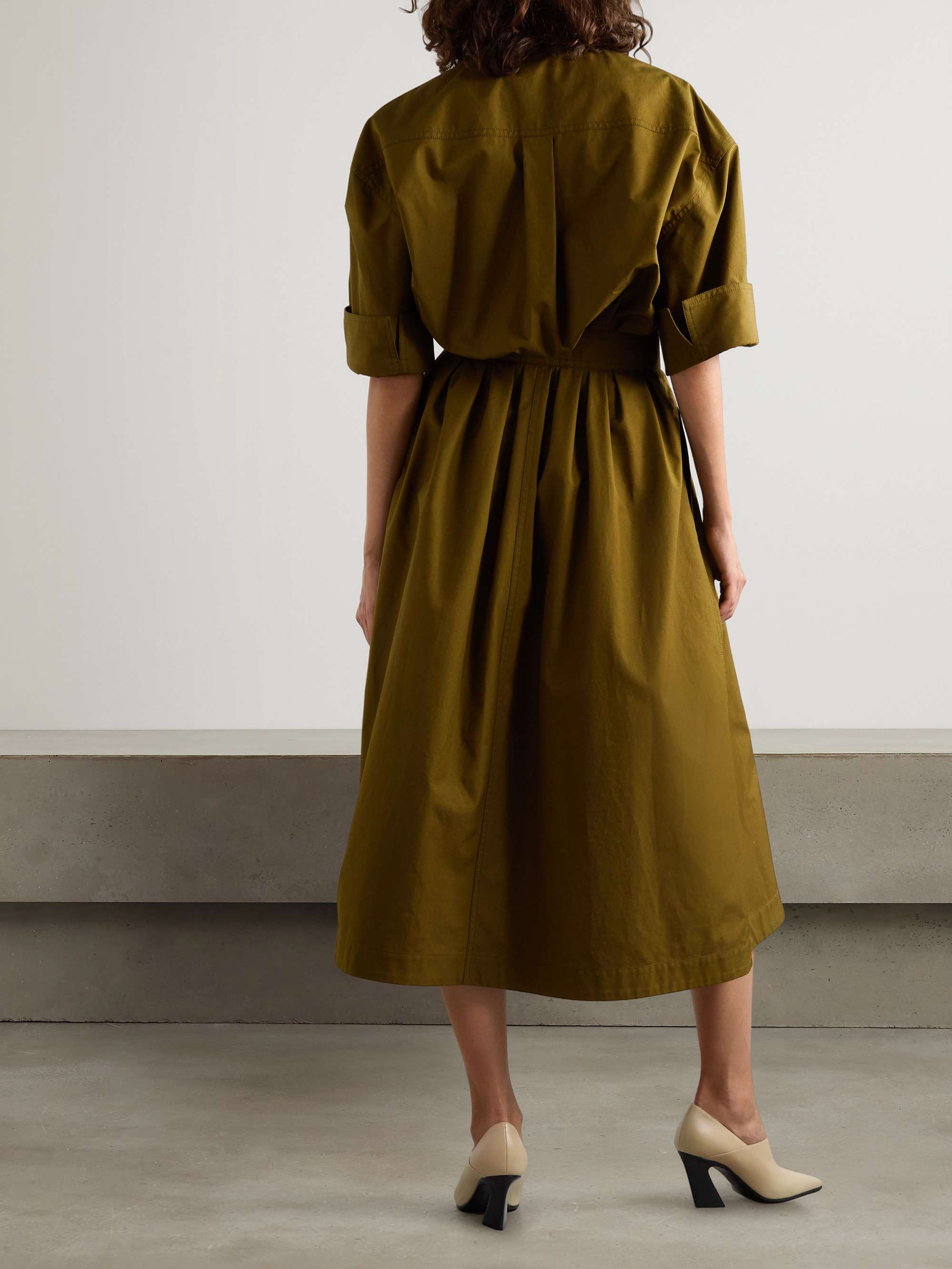 Cotton-canvas midi dress view