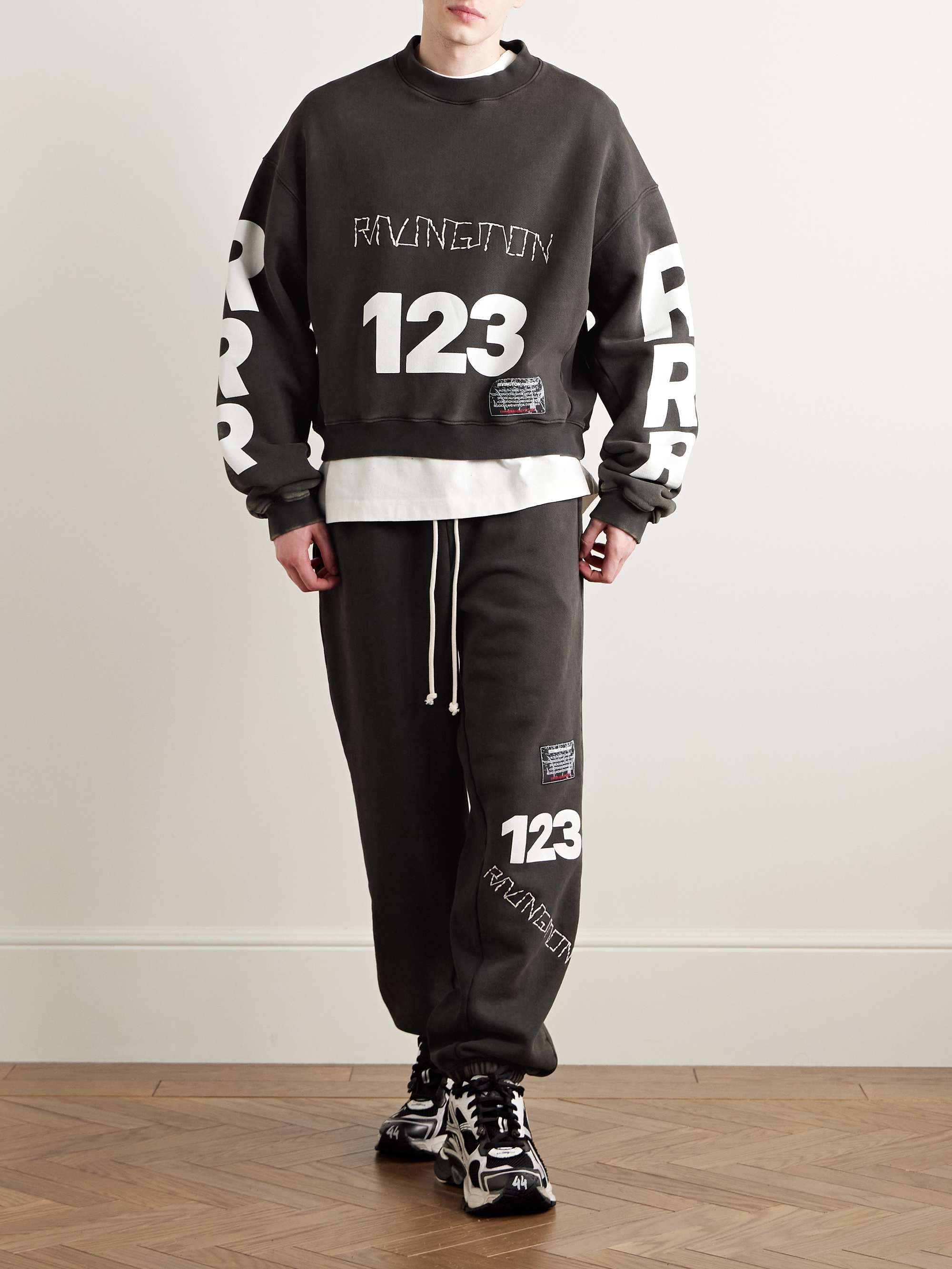 CVA Tapered Logo-Print Embroidered Cotton-Jersey Sweatpants view