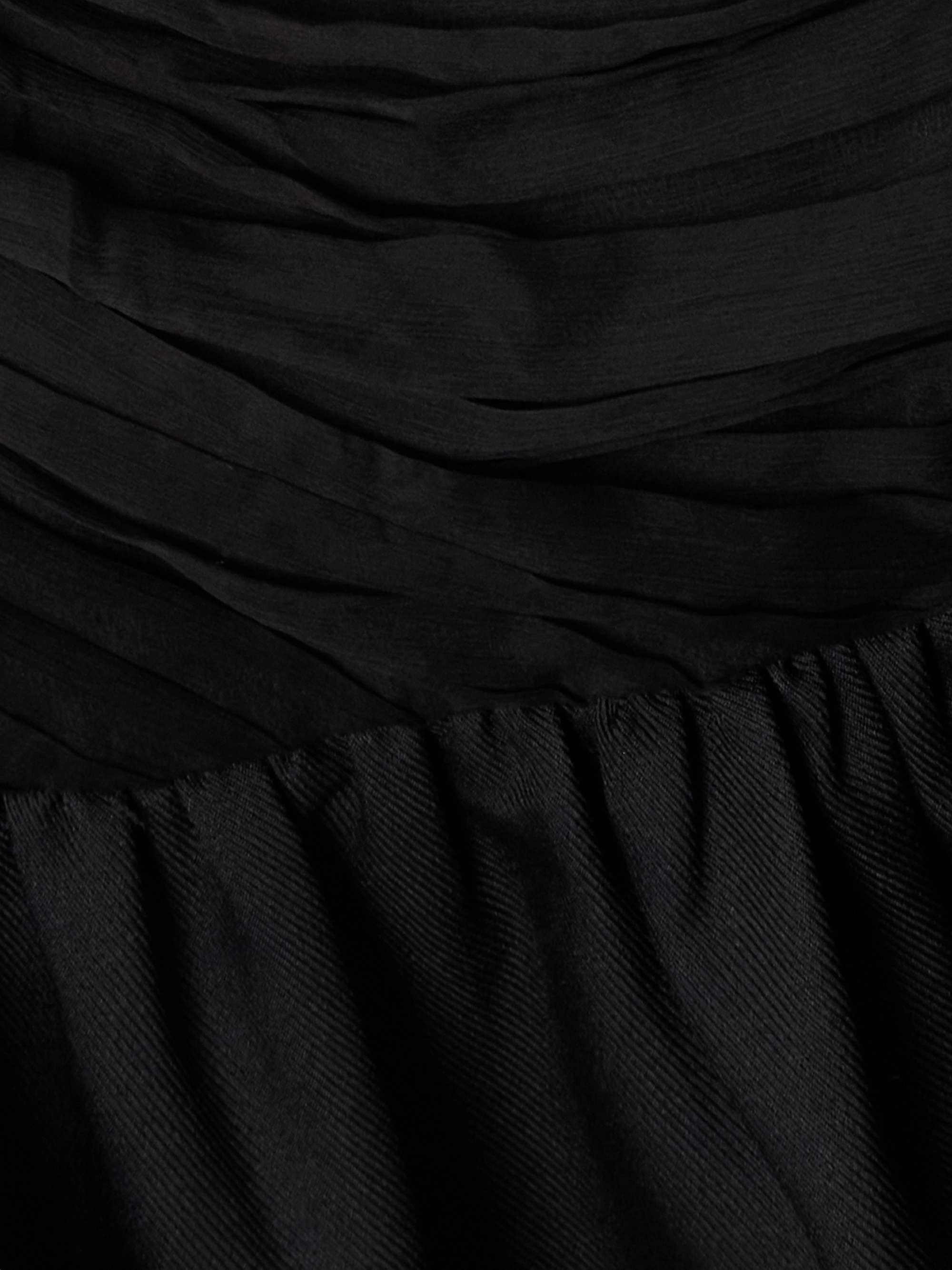 Kaia ruched chiffon and twill mini dress view