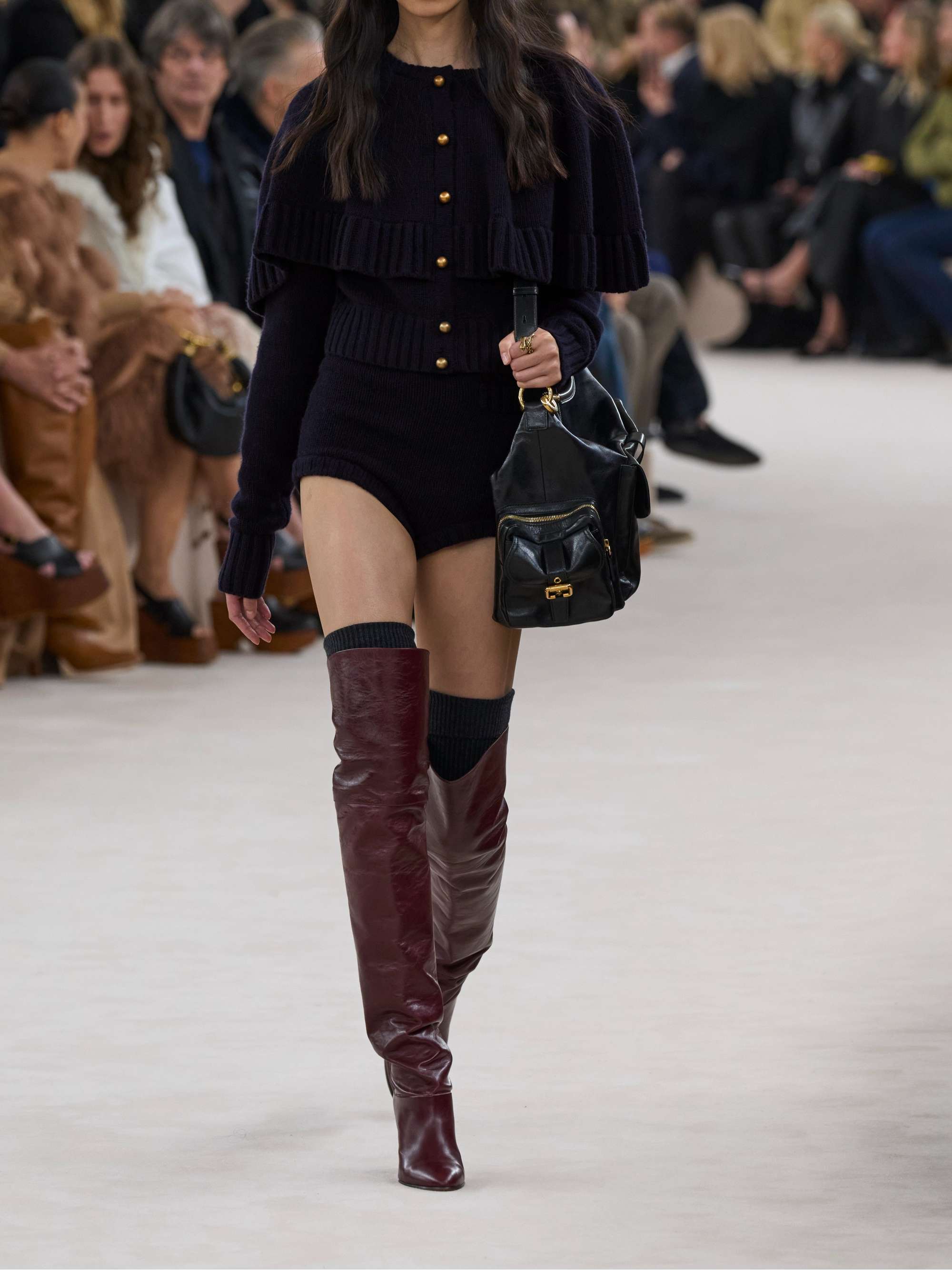 Knitted wool and cashmere-blend shorts view