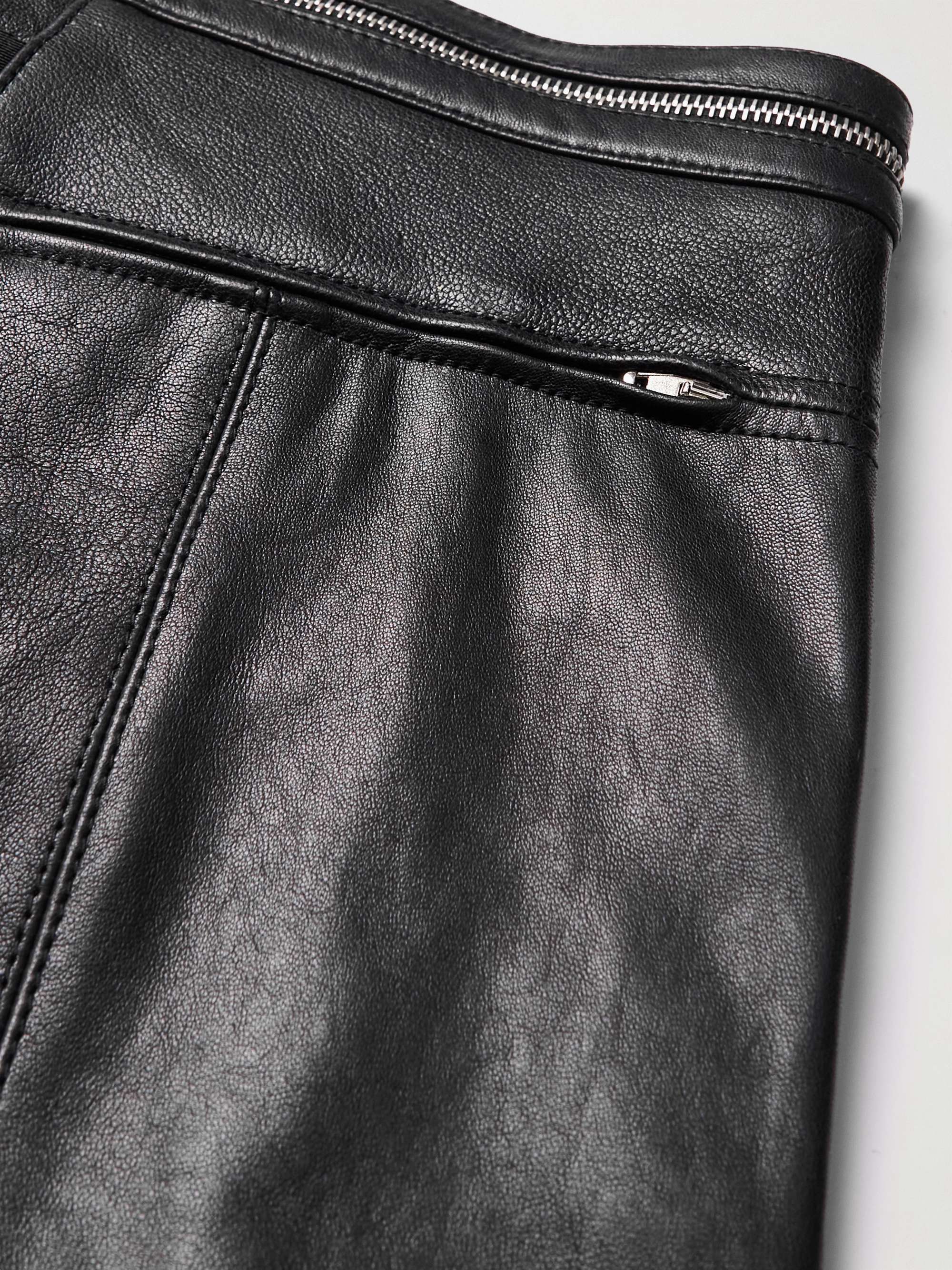 + Alyx Straight-Leg Panelled Zip-Embellished Leather Trousers view