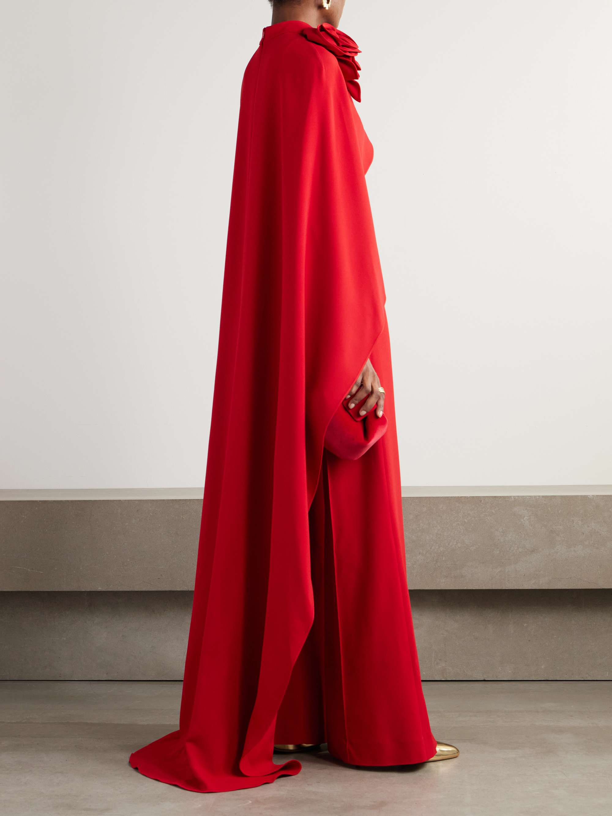 Appliquéd cape-effect cady jumpsuit view
