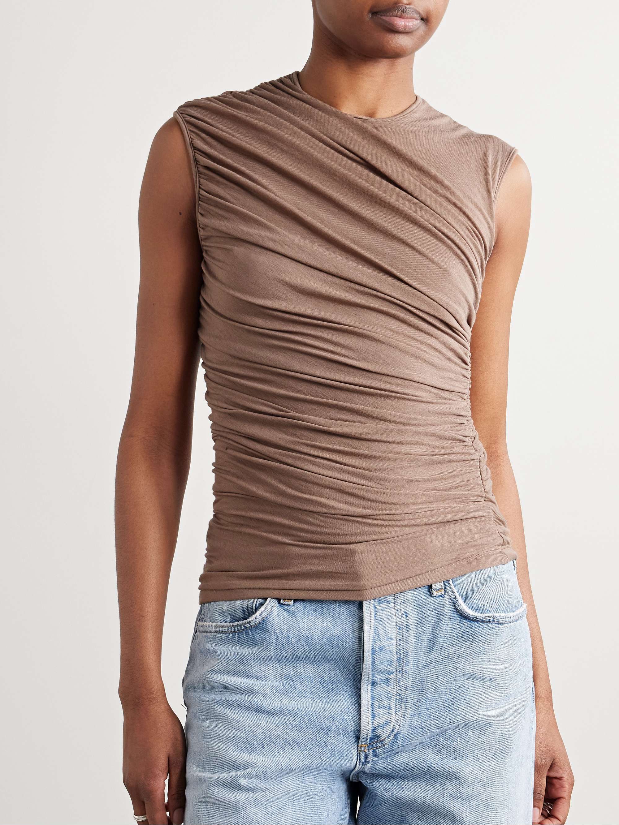 Ester ruched stretch-TENCEL™ Lyocell jersey tank view