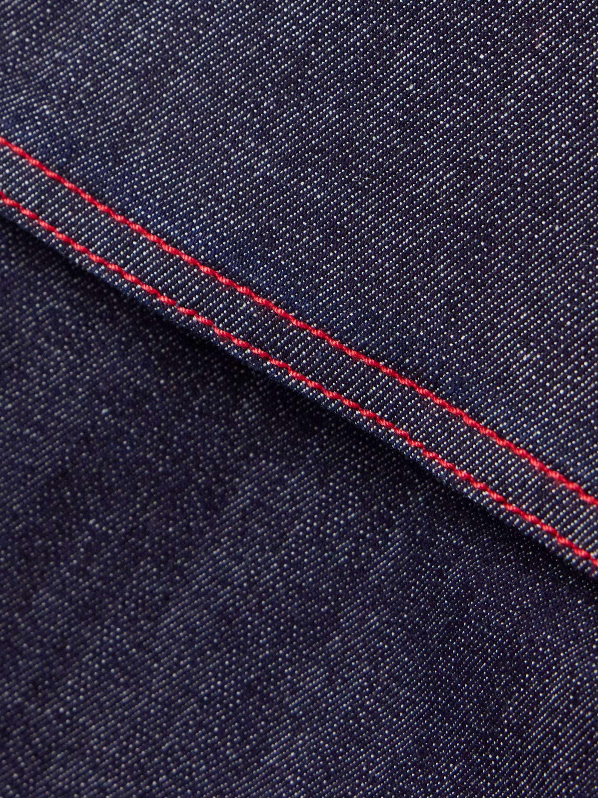 High-rise straight-leg layered jeans view