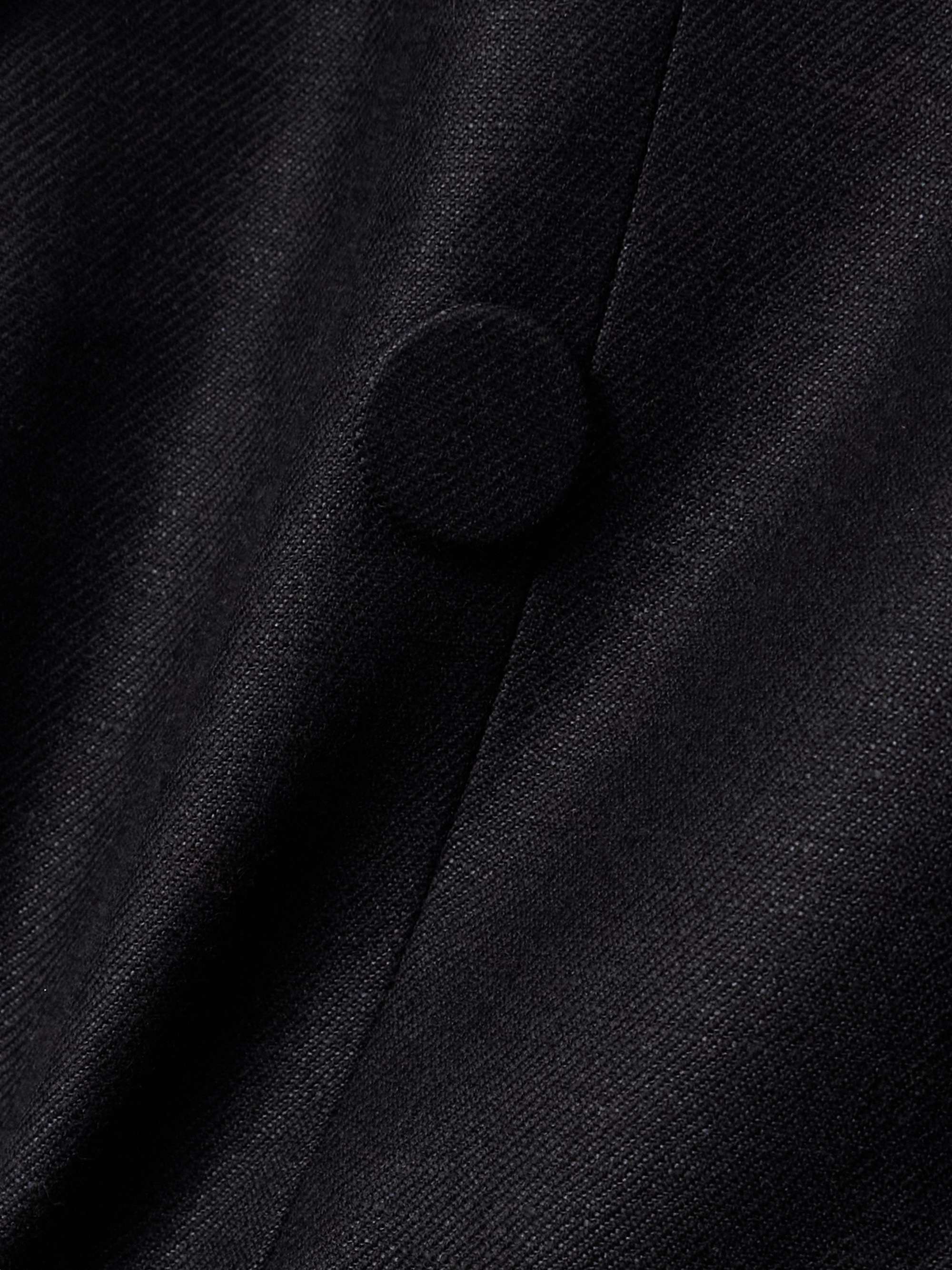 Oversized double-breasted wool, linen and silk-blend twill blazer view