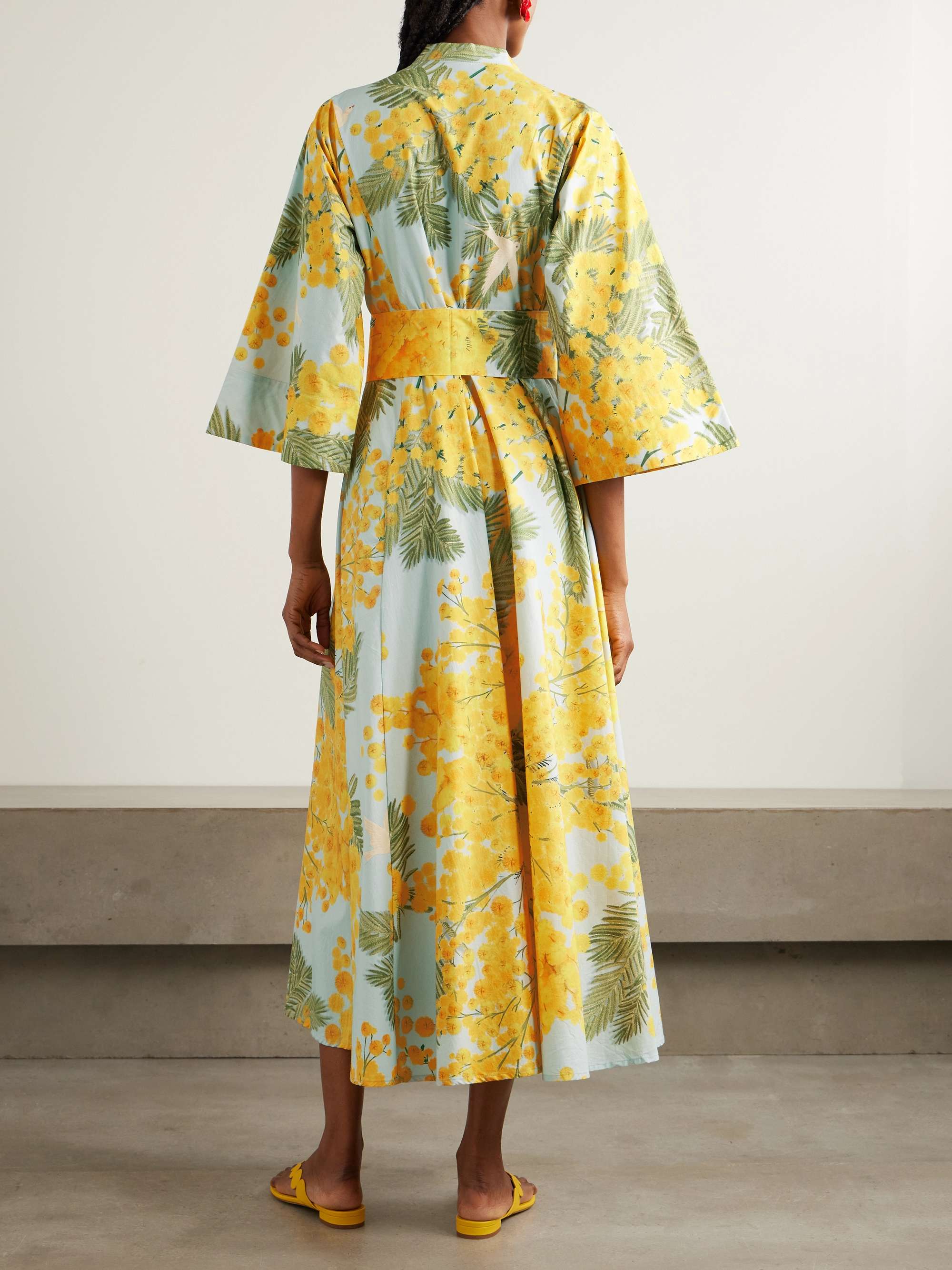 Almudena belted floral-print cotton-poplin midi wrap dress view