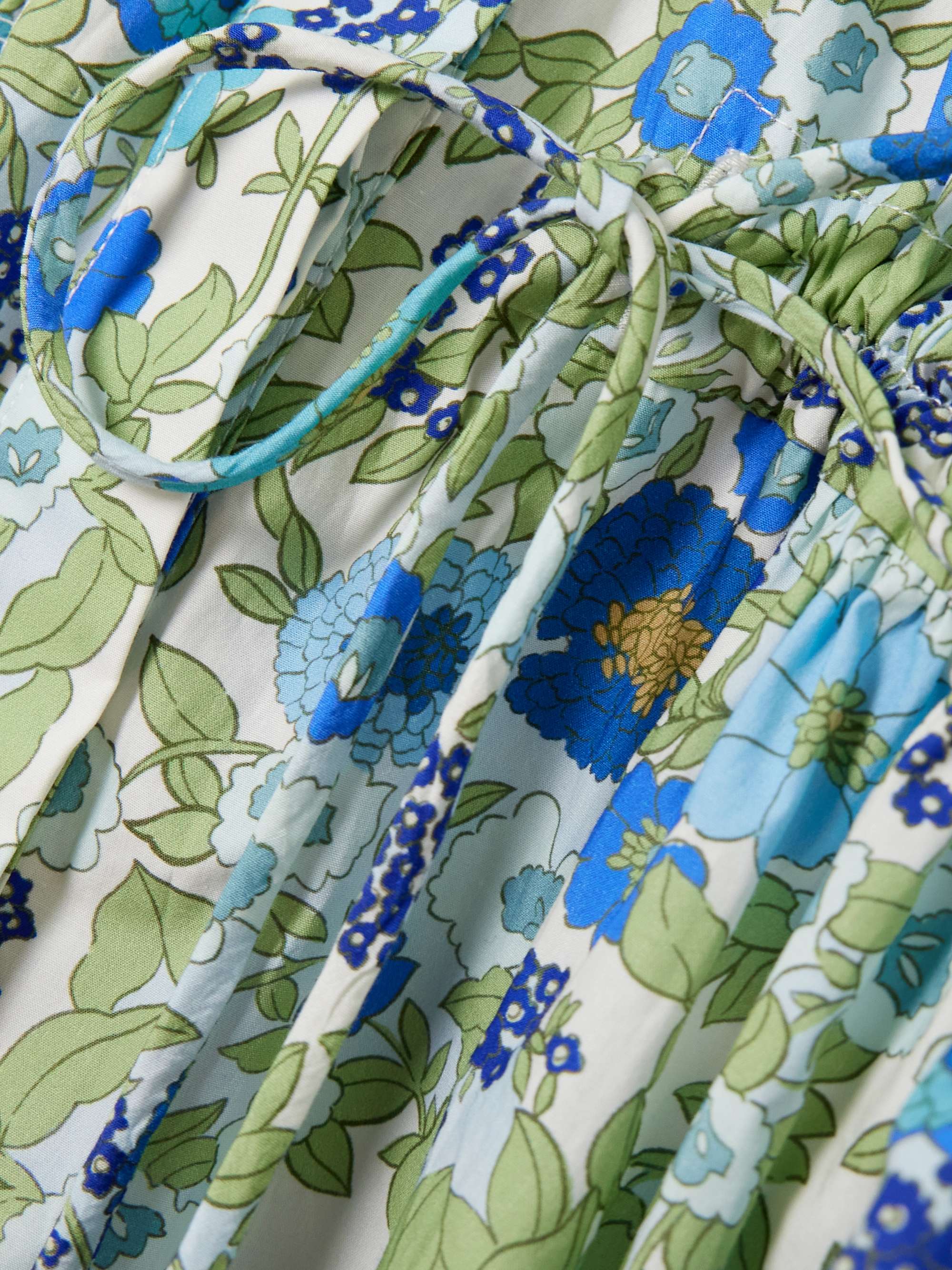 Pam floral-print organic cotton-poplin mini dress view