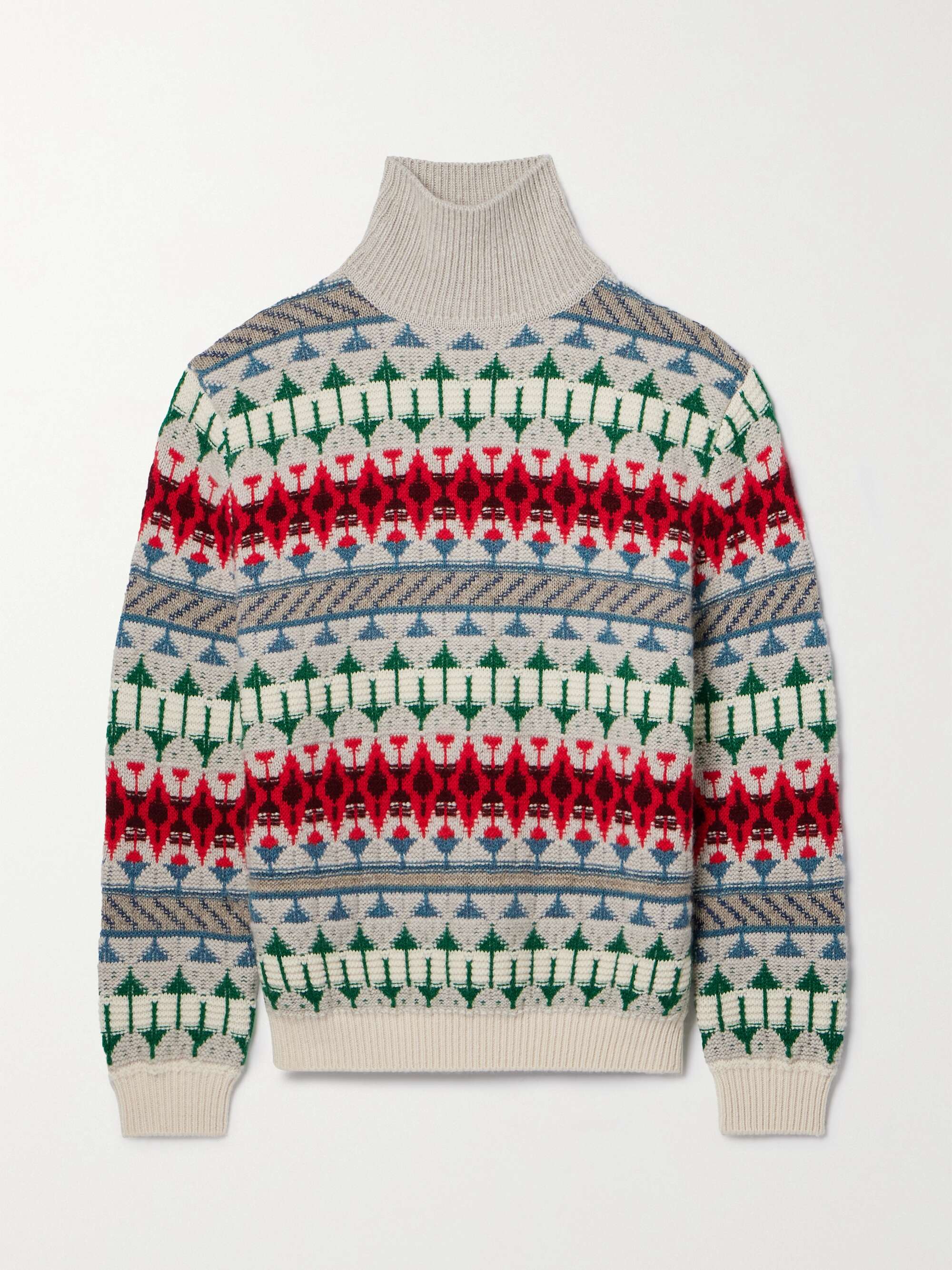 Holiday Noel cashmere-jacquard turtleneck sweater view