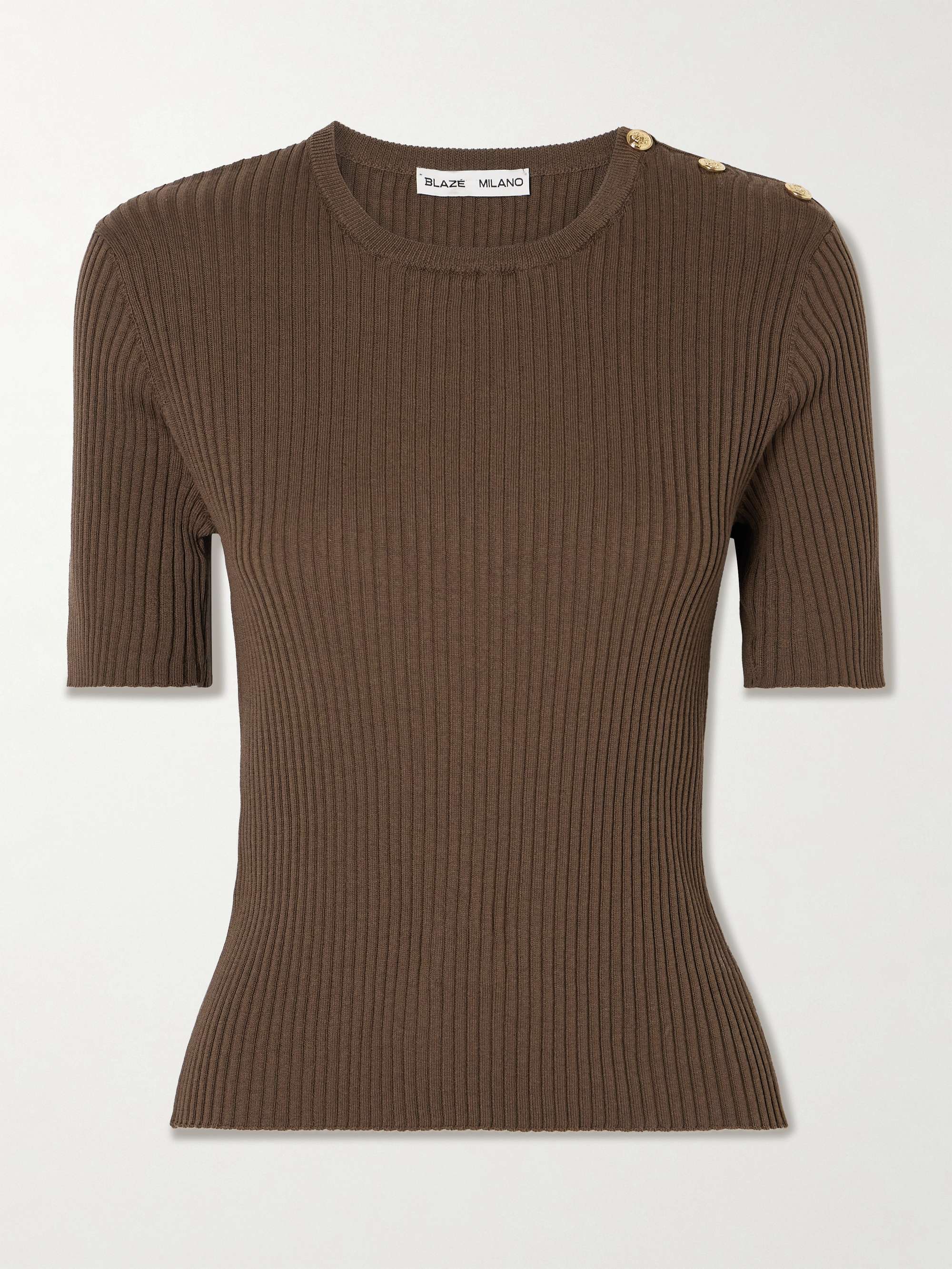 Alegria ribbed silk and cotton-blend T-shirt view