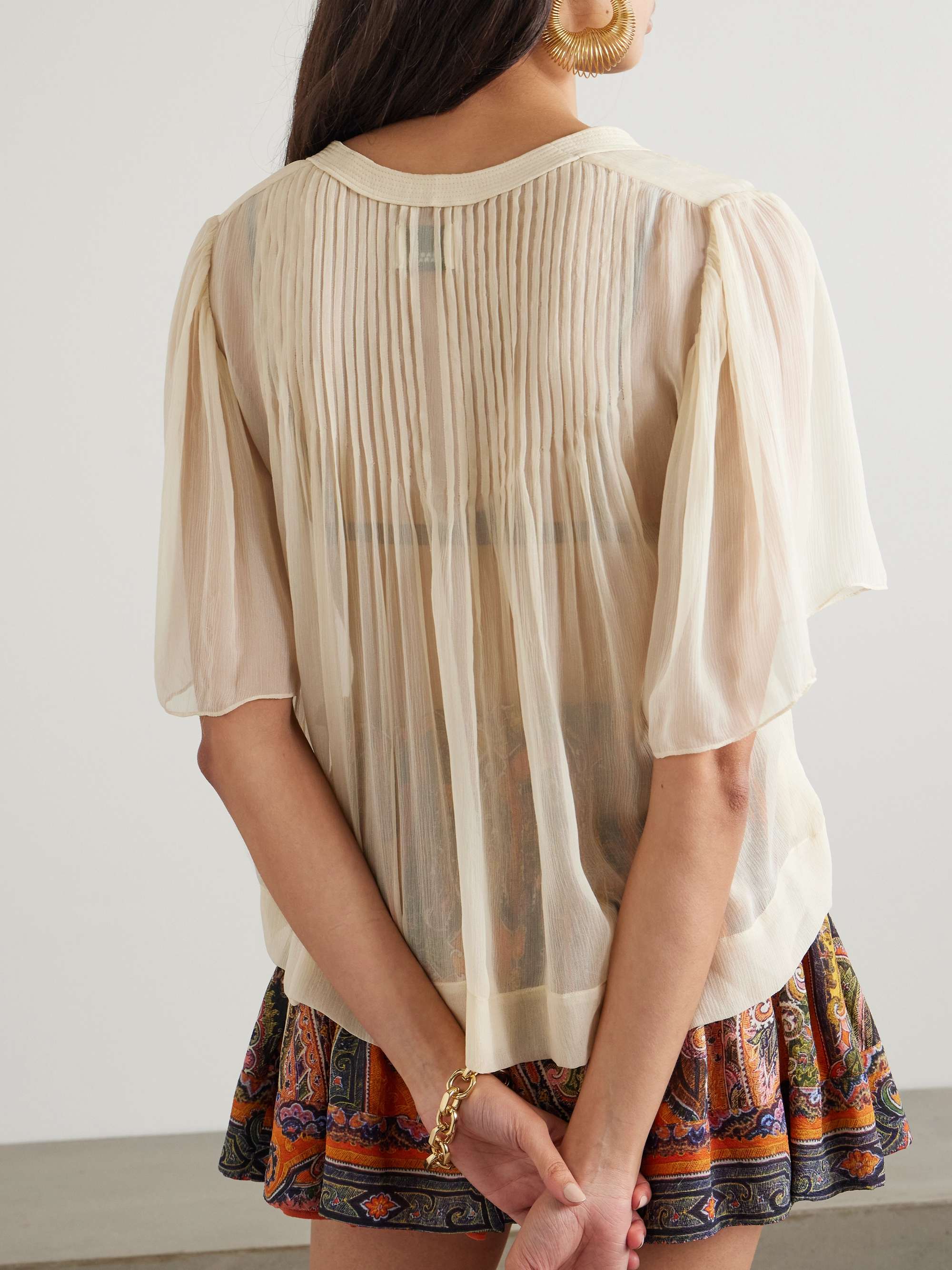 Ruta cutout silk-crepon top view