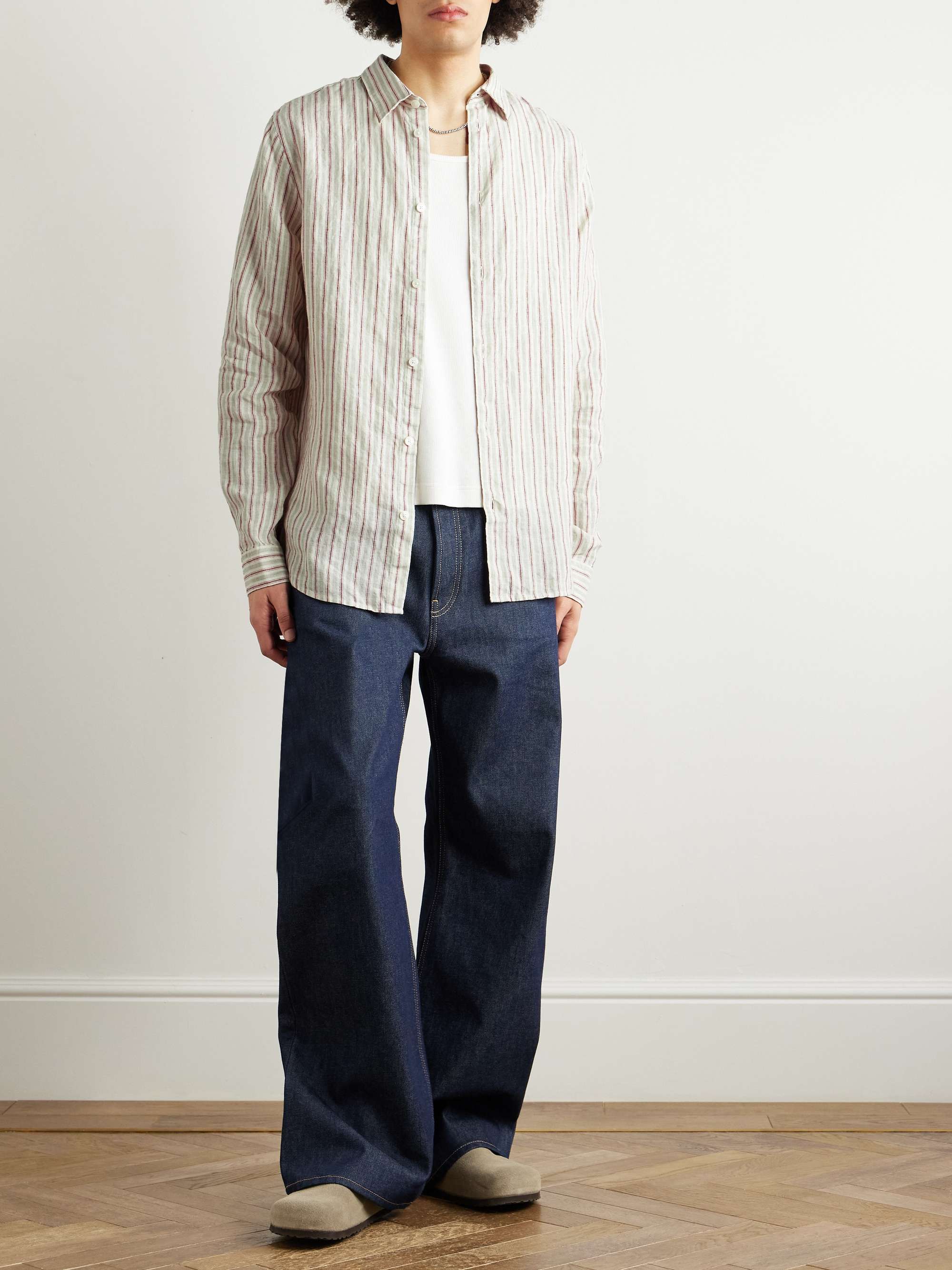 Enzo 5728 Striped Linen Shirt view
