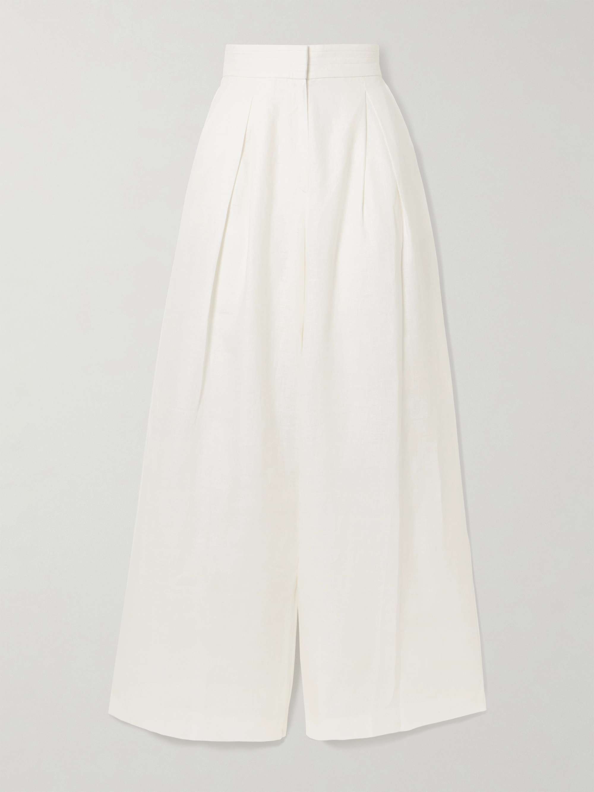 Kushi pleated linen wide-leg pants view