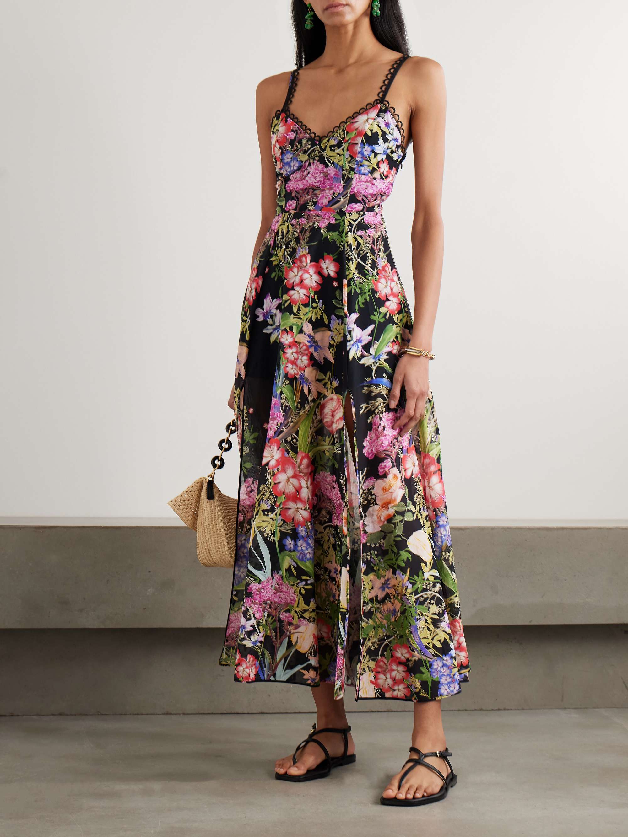 Iraso floral-print cotton-blend voile maxi dress view