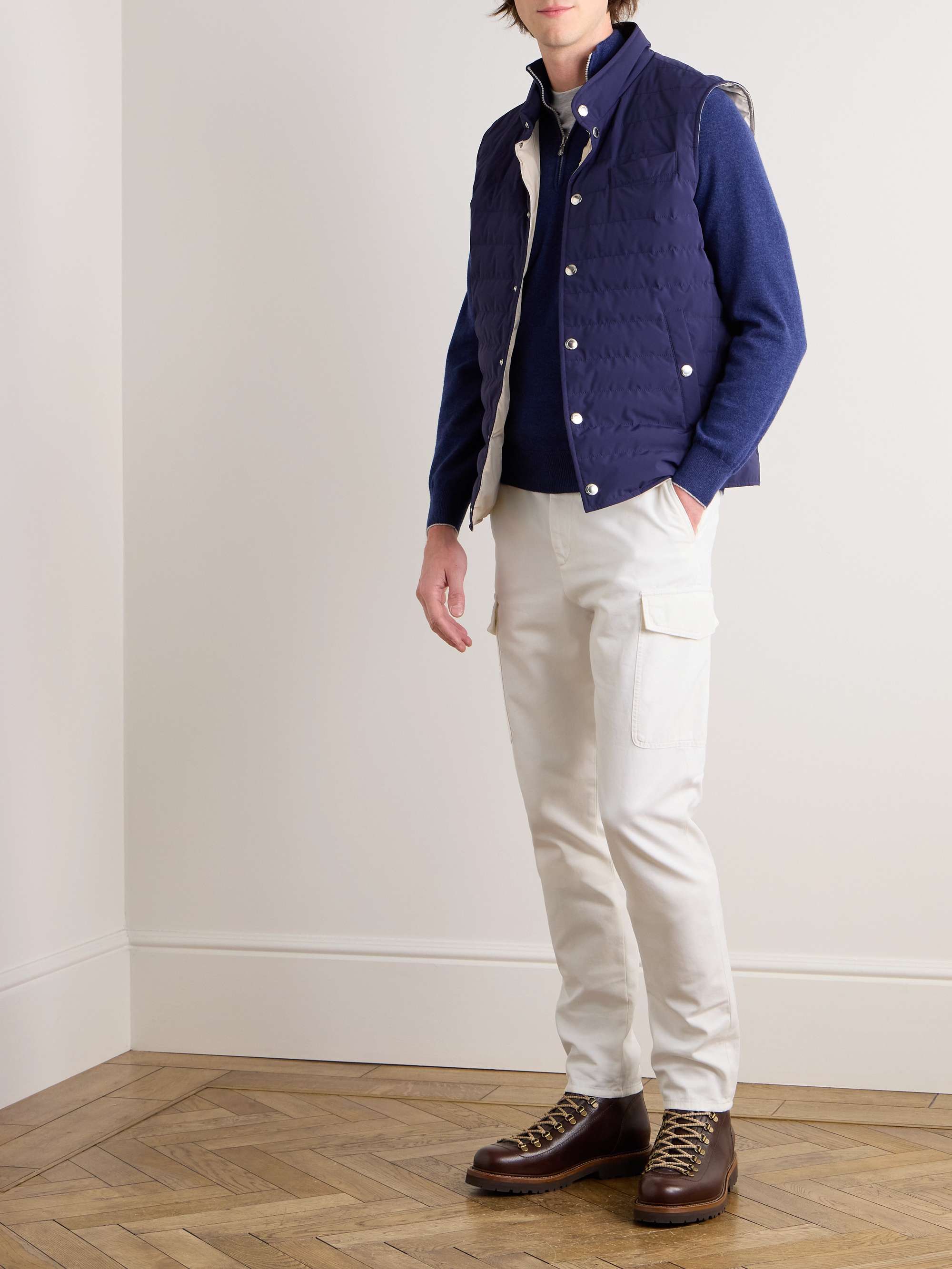 Straight-Leg Cotton-Twill Cargo Trousers view
