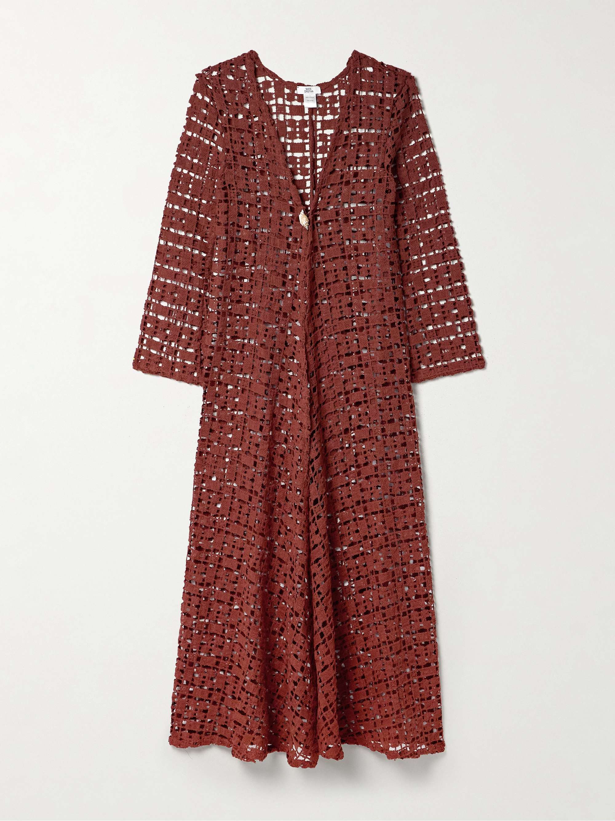 Nerea embellished crocheted cotton maxi dress view