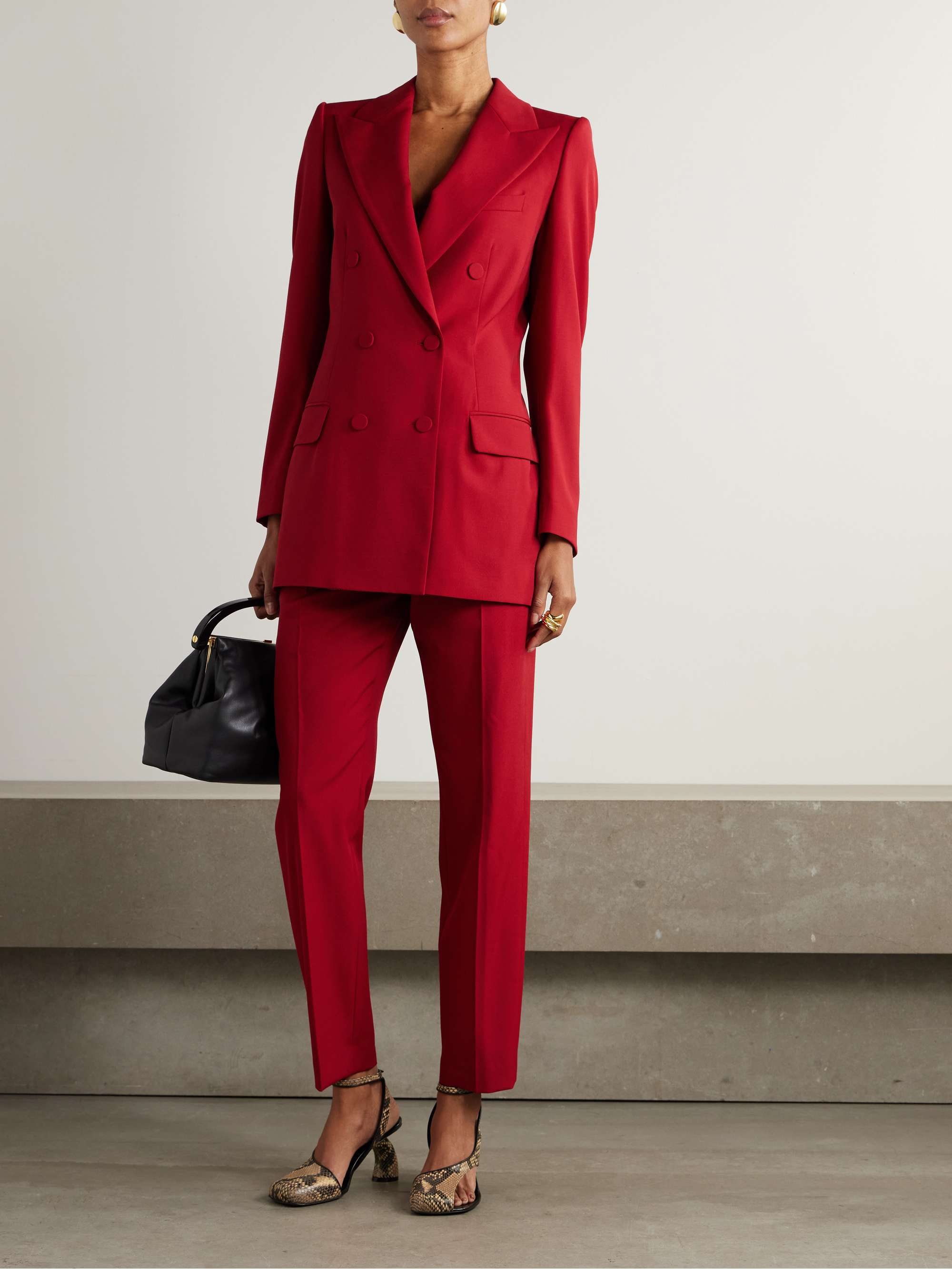 Double-breasted wool blazer view