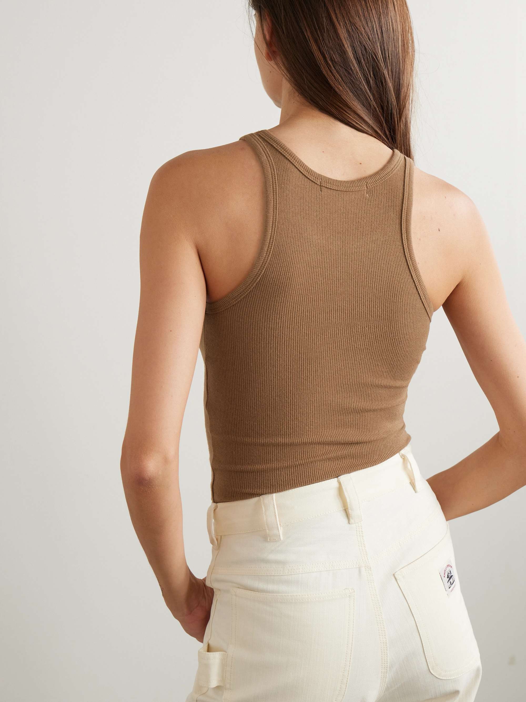 Ribbed stretch-jersey tank view