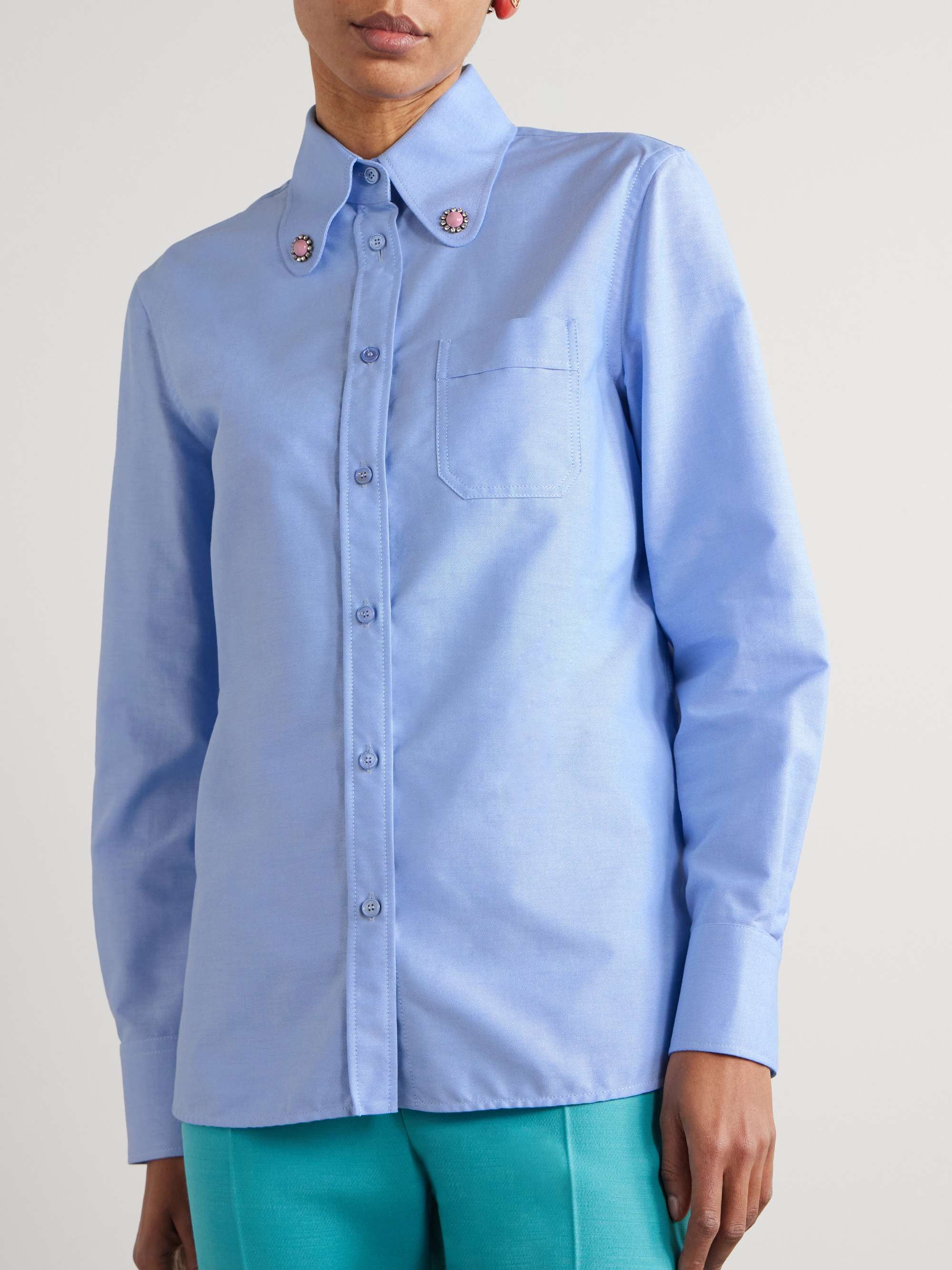 Embellished cotton Oxford shirt view