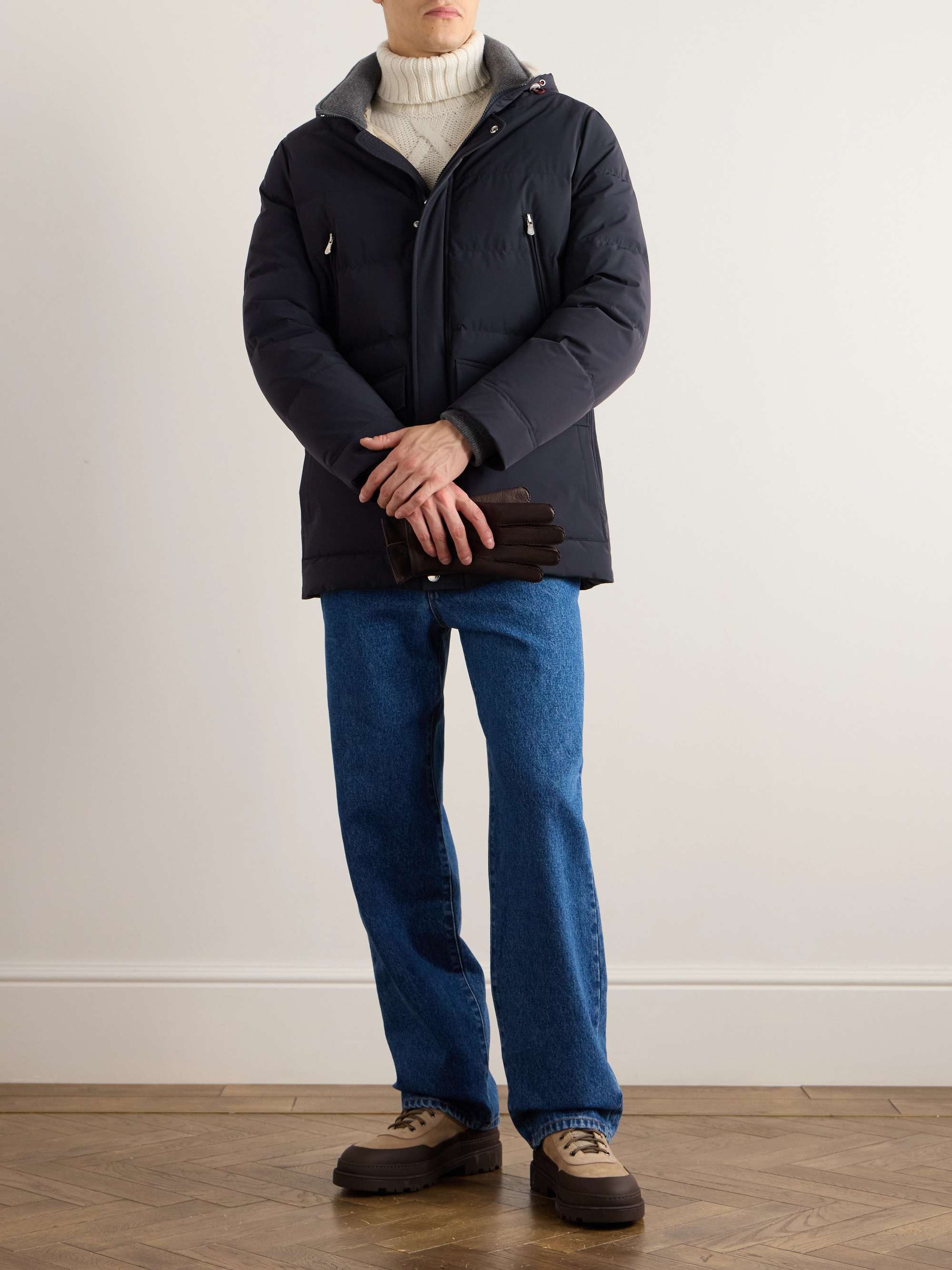 Quilted Shell Hooded Down Coat view