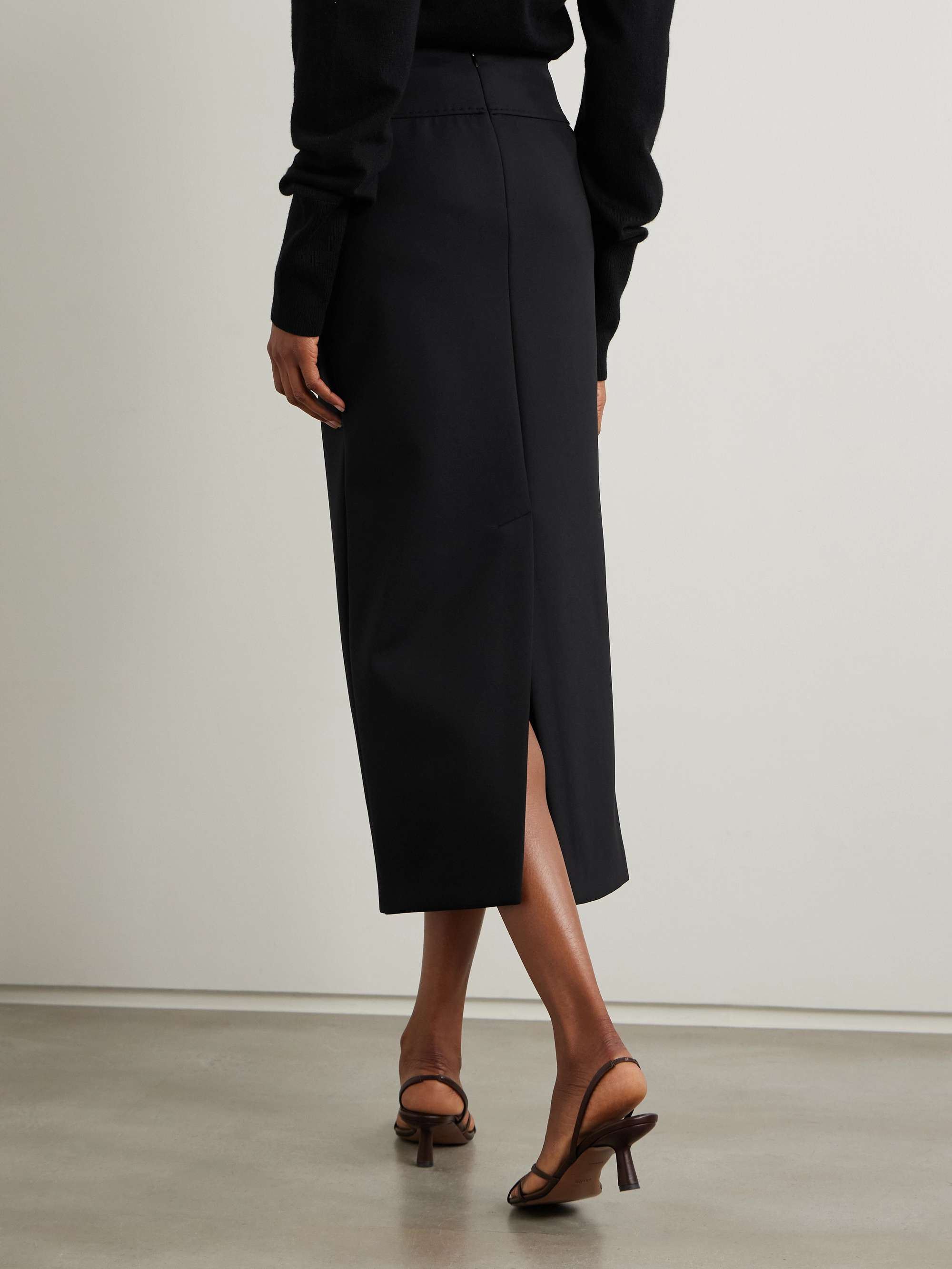 Stretch-twill midi skirt view
