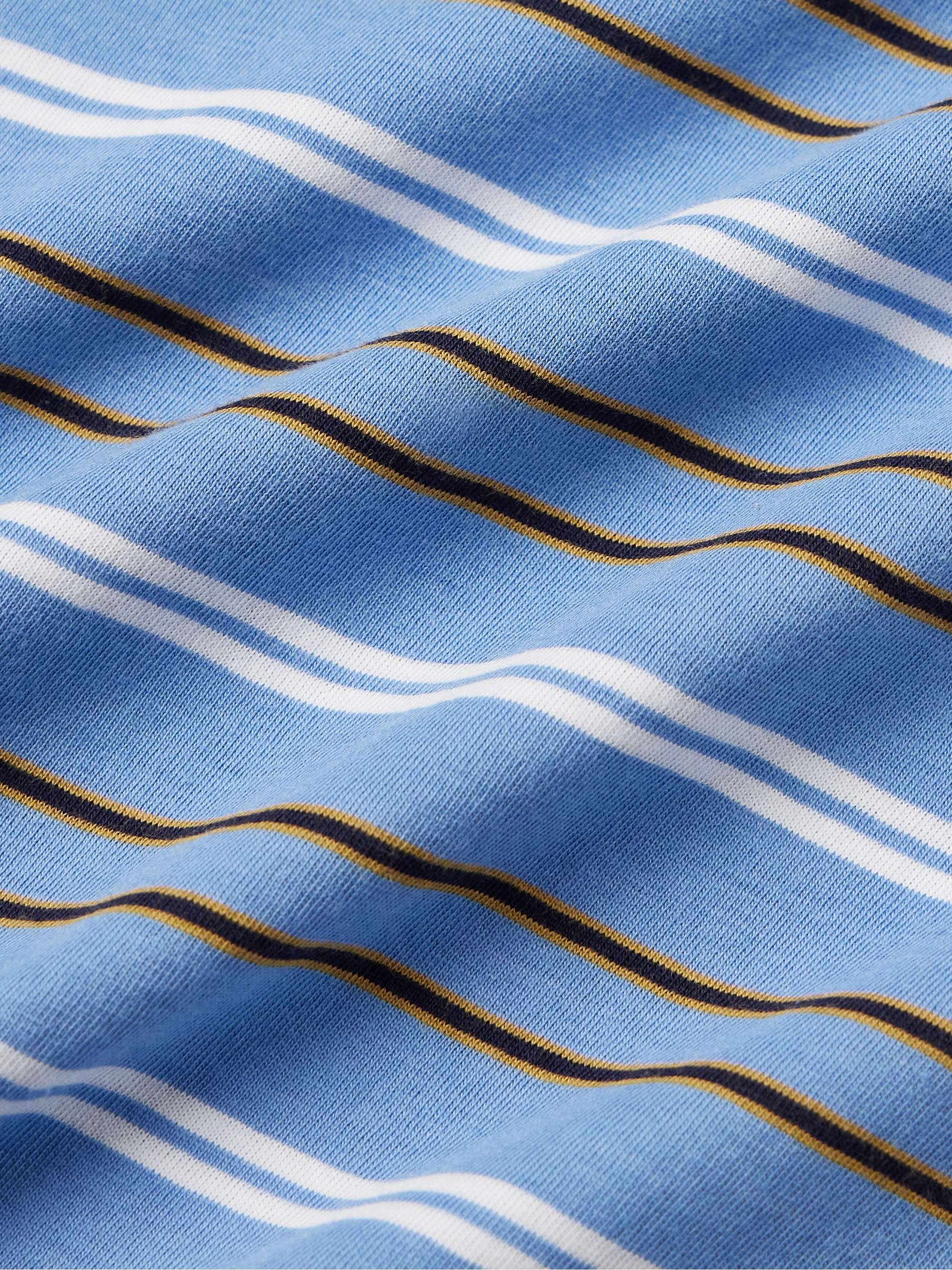Oversized Logo-Embroidered Striped Cotton-Jersey T-Shirt view