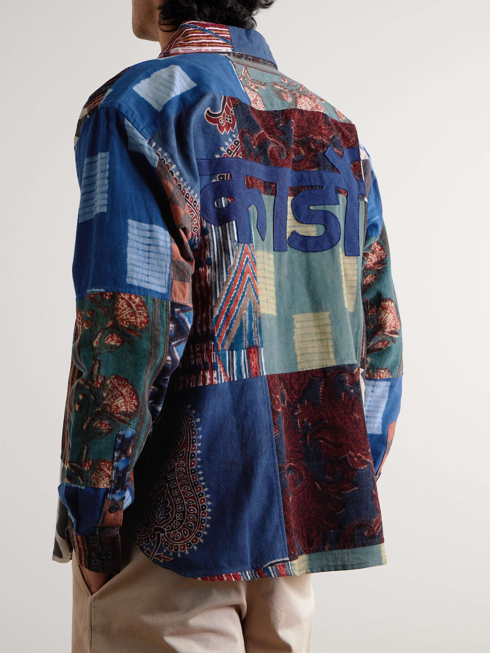 Luis Printed Patchwork Cotton Shirt view