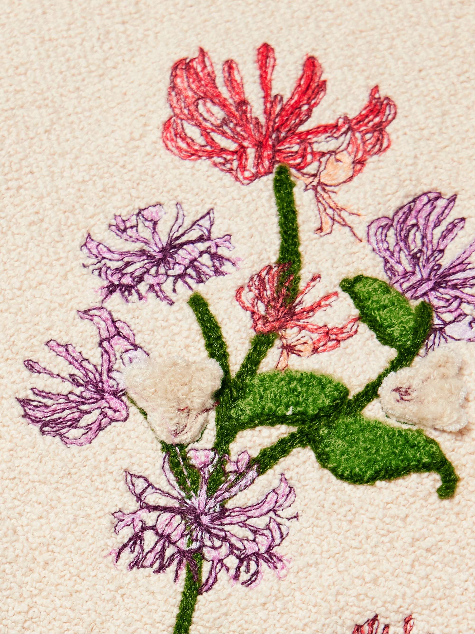 Carlota Honeysuckle cropped appliquéd embroidered cotton-blend bouclé halterneck top view