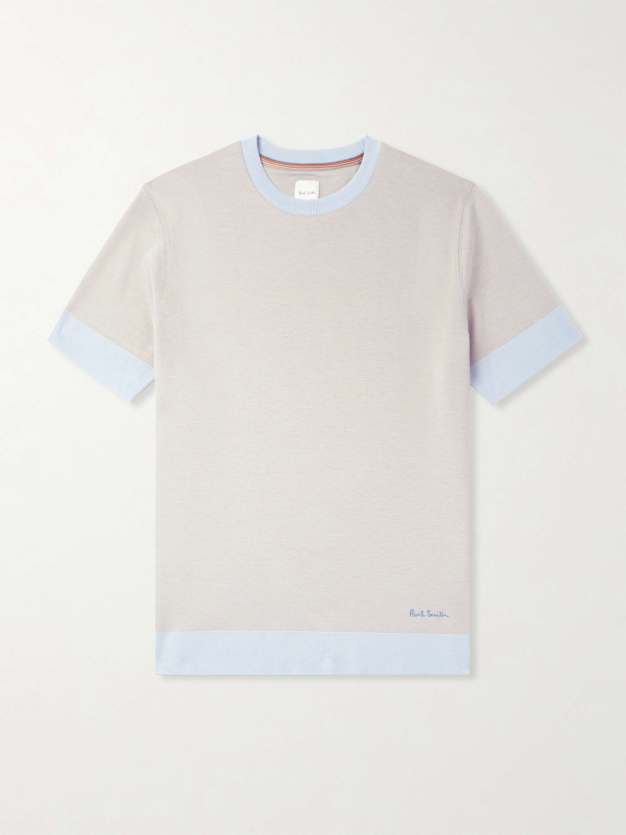 Two-Tone Lyocell-Blend Jersey T-Shirt view