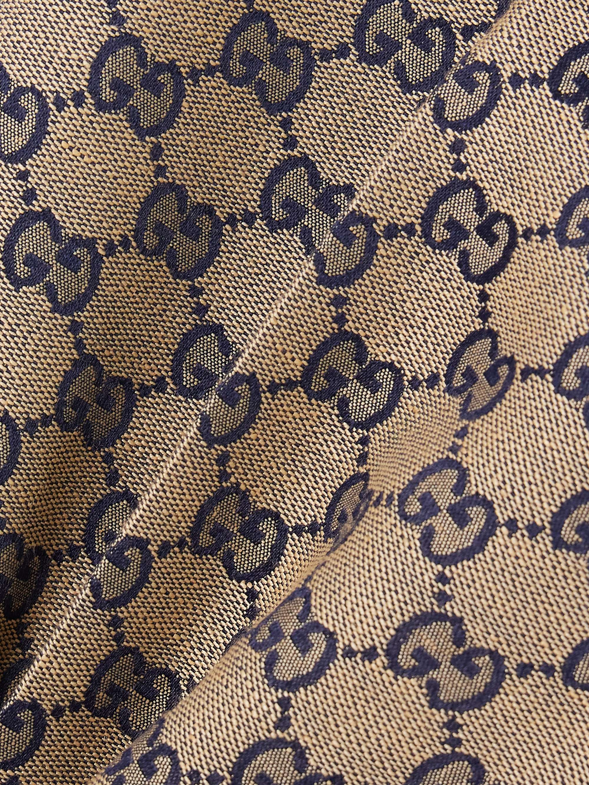 Linen-blend canvas-jacquard tapered pants view