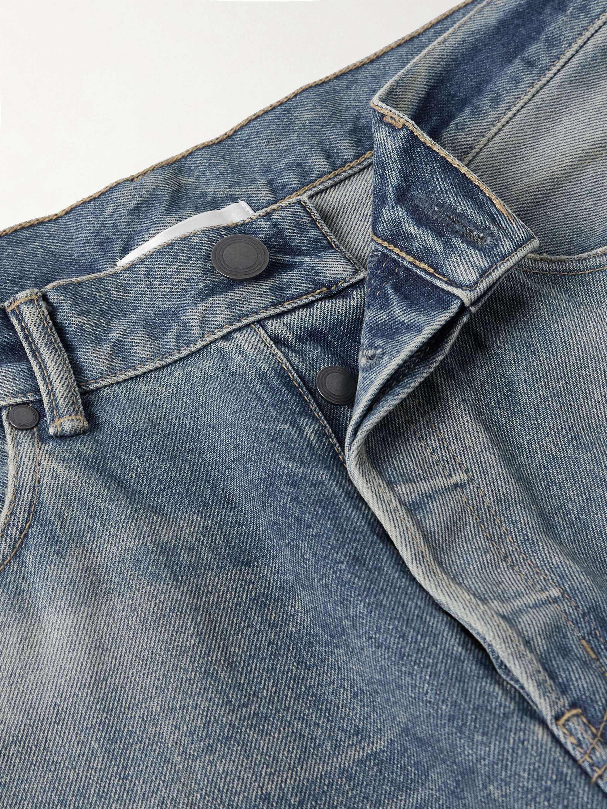 Wyatt Straight-Leg Distressed Paint-Splattered Jeans view