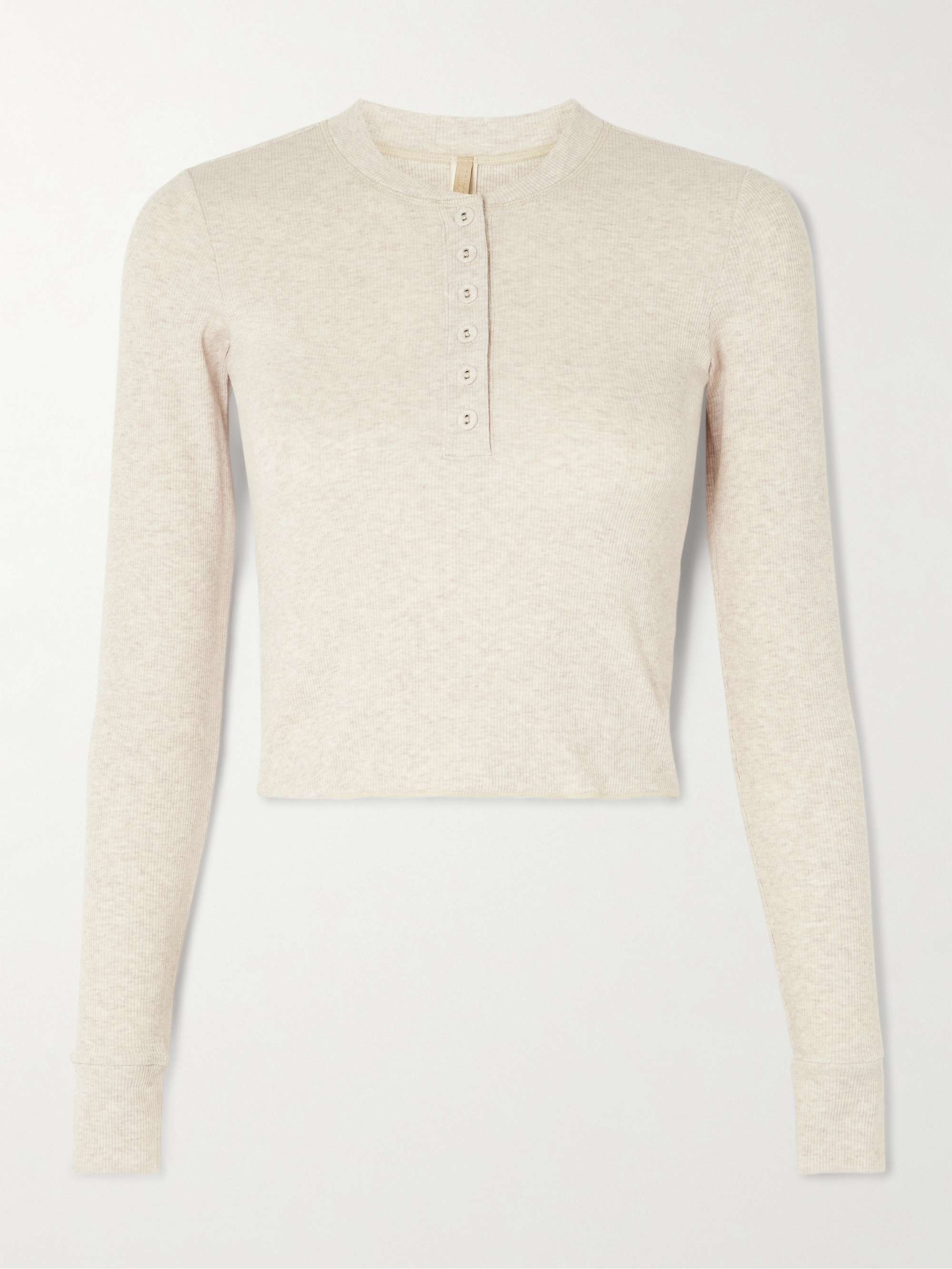 Long Sleeve Crop Henley view
