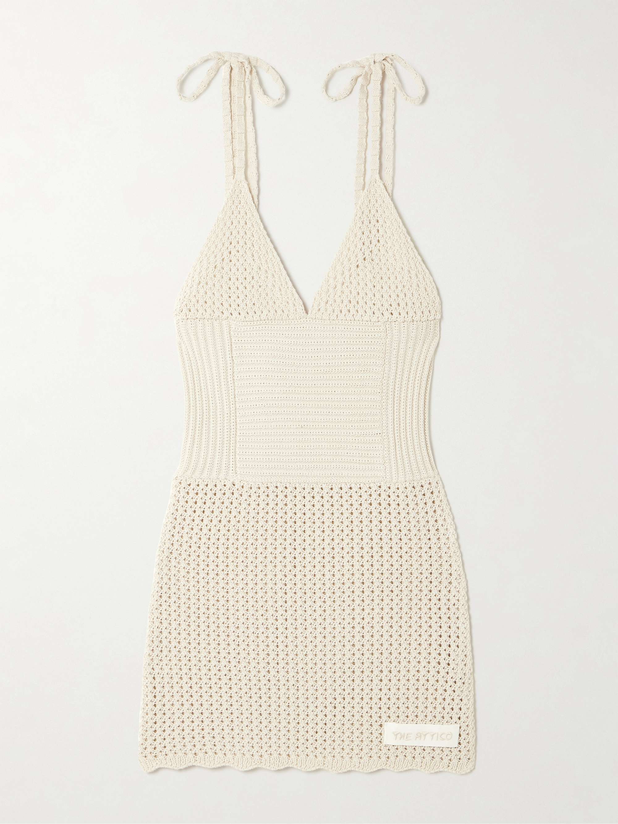 Crocheted cotton mini dress view