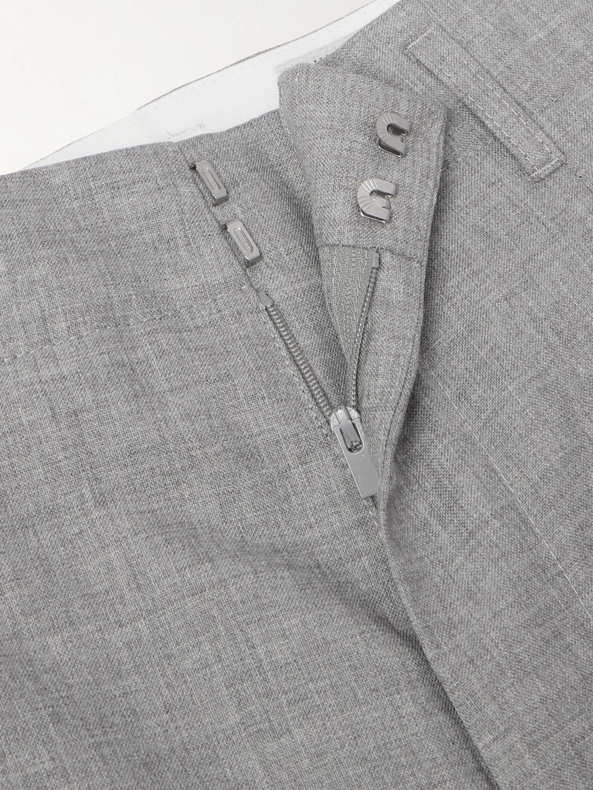 Tapered Pleated Wool Trousers view