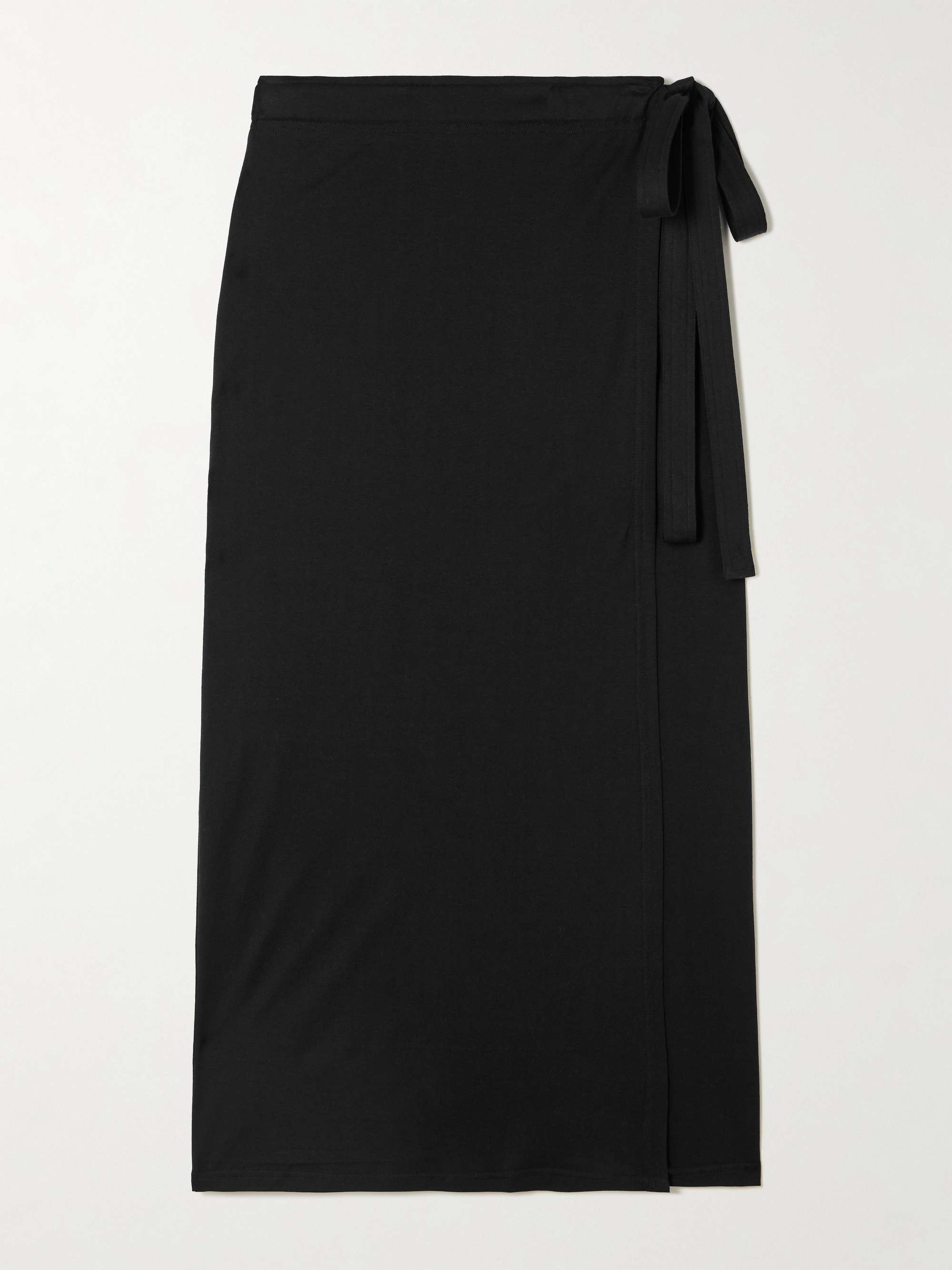Organic cotton-blend midi wrap skirt view