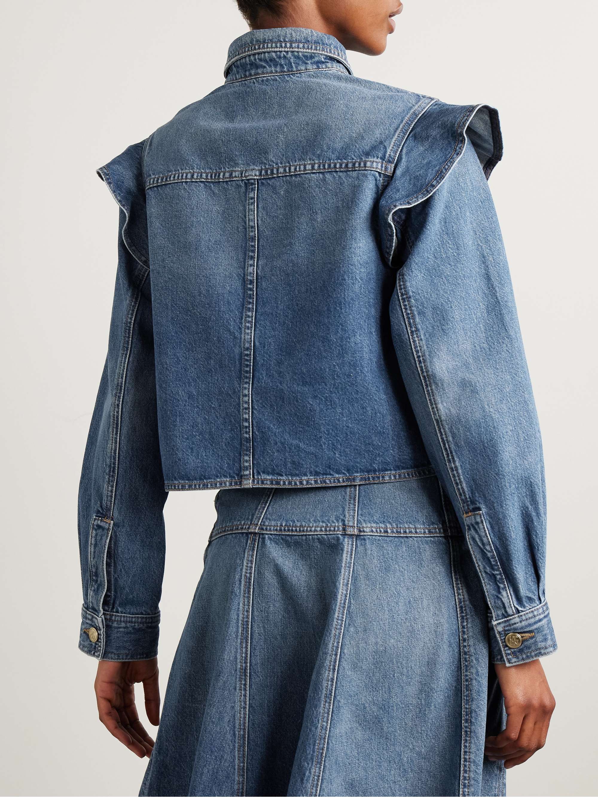 The Mathilde ruffled denim shirt view