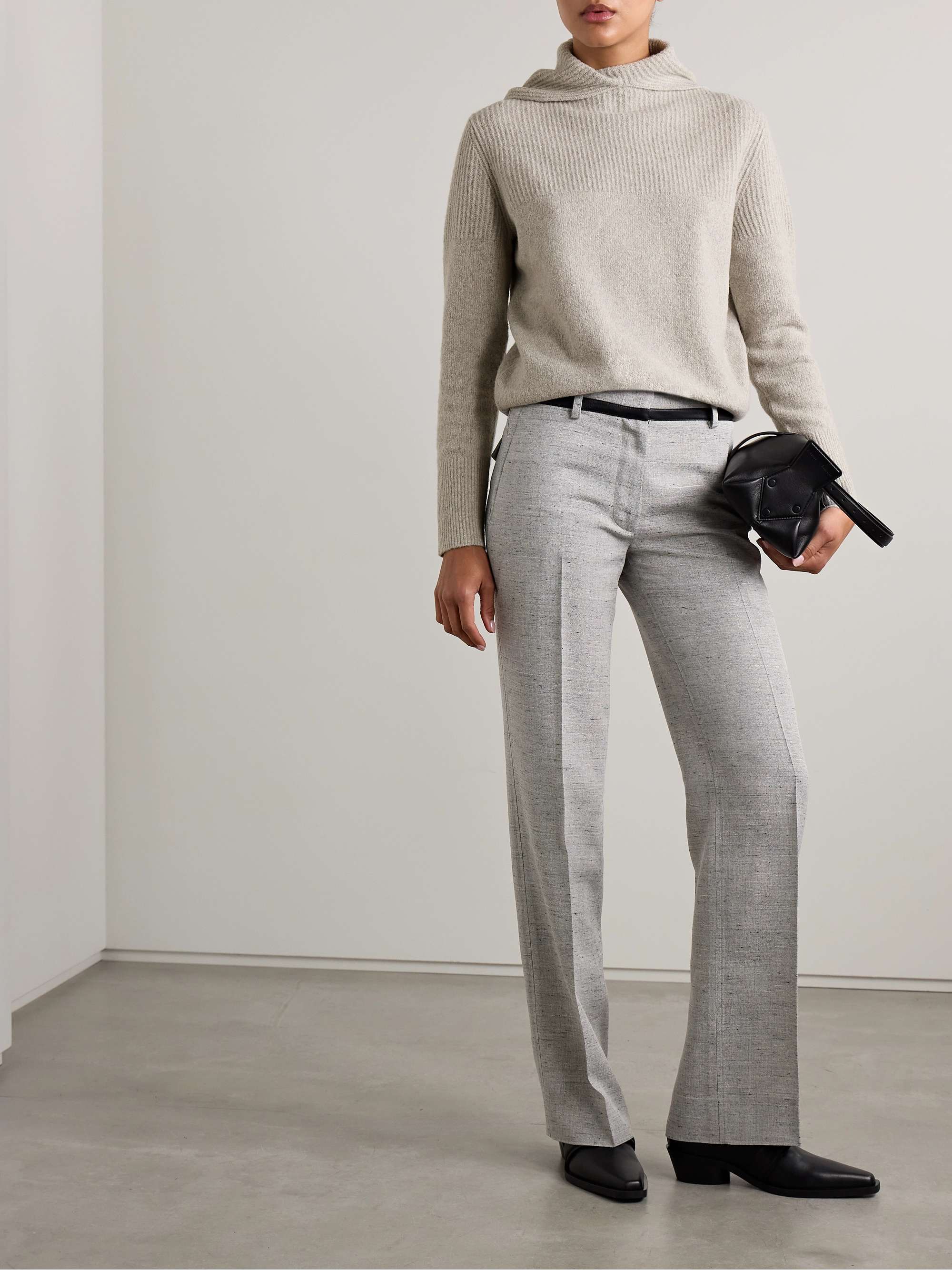 Greta ribbed cashmere-blend hoodie view