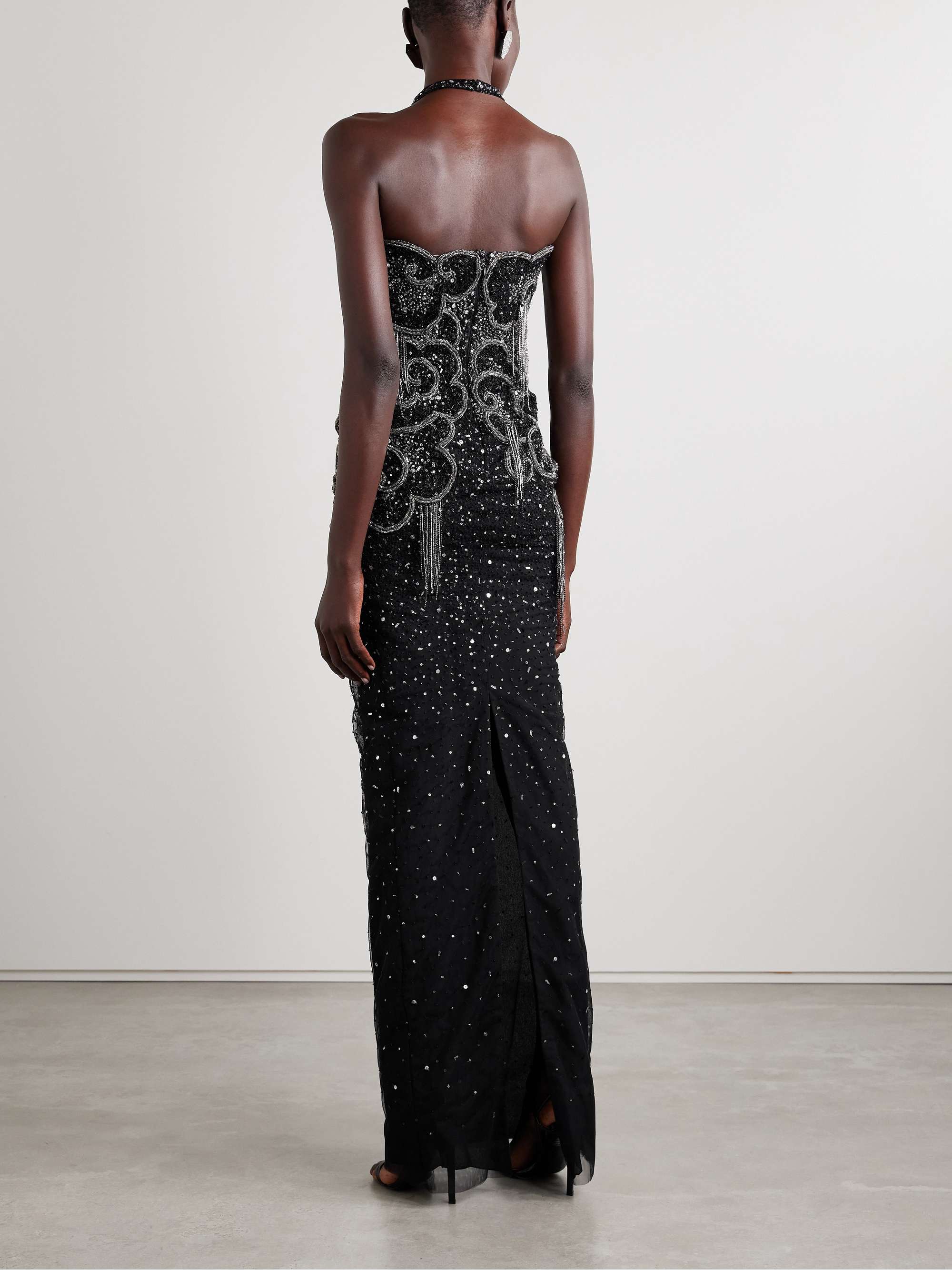 Embellished tulle halterneck gown view