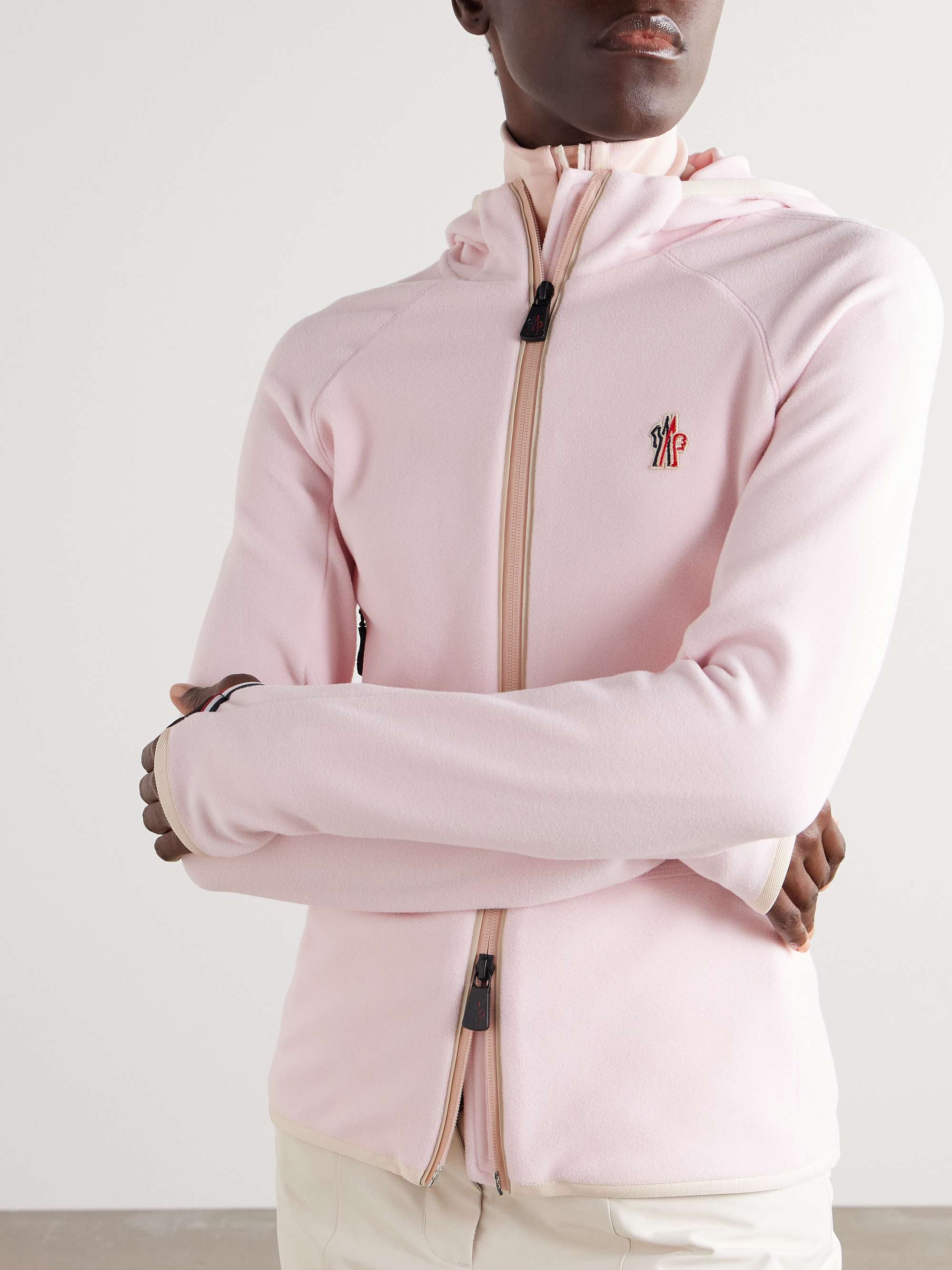 Appliquéd hooded fleece jacket view