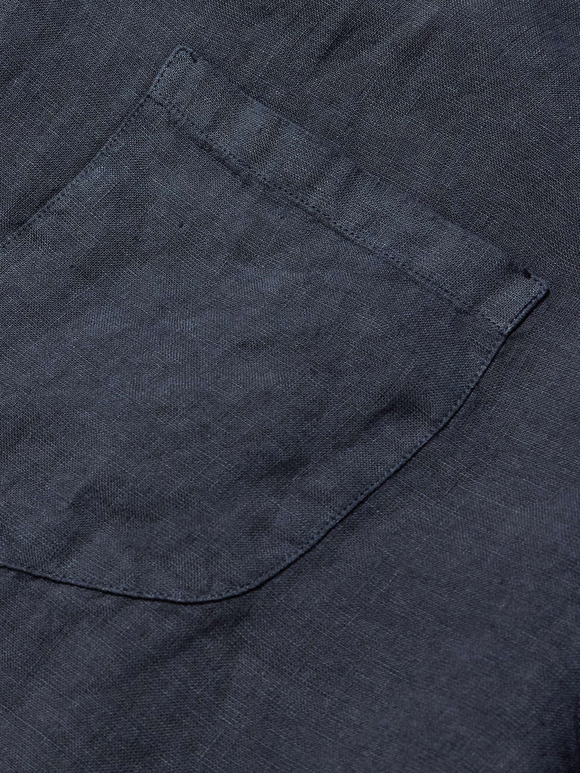 Eliot Camp-Collar Linen Shirt view