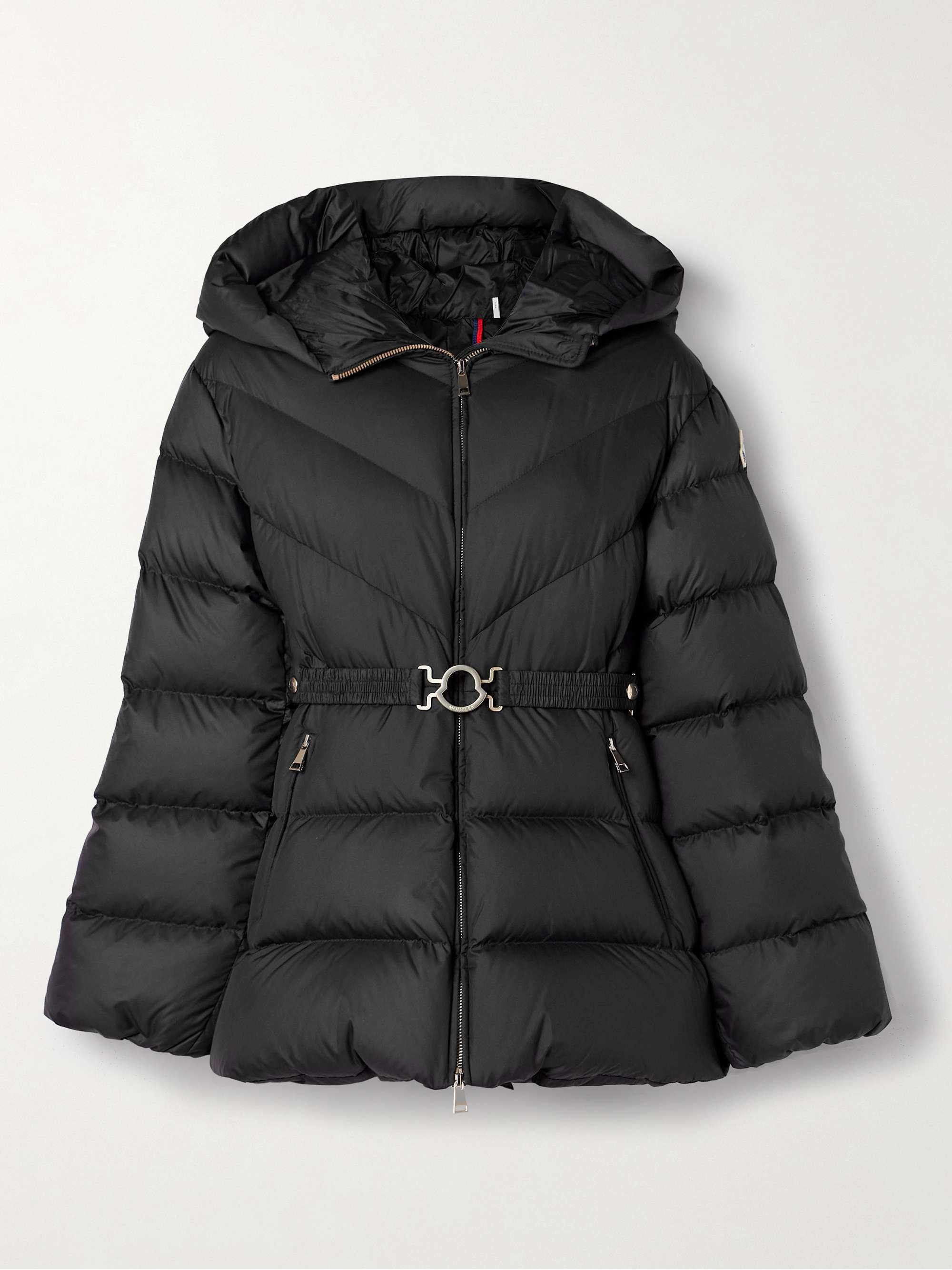 Brosse belted hooded appliquéd quilted shell down jacket view