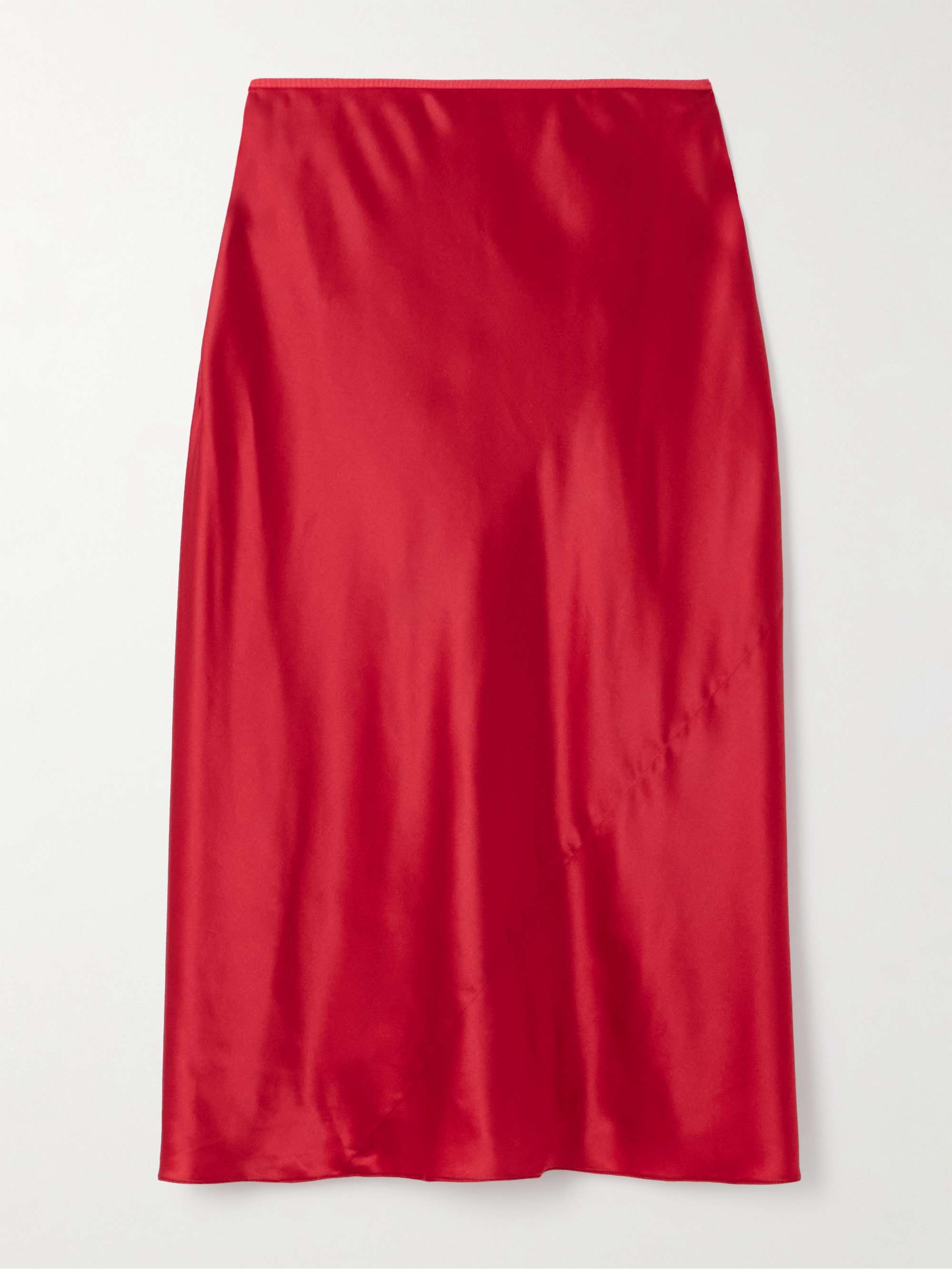 Stretch-silk satin midi skirt view