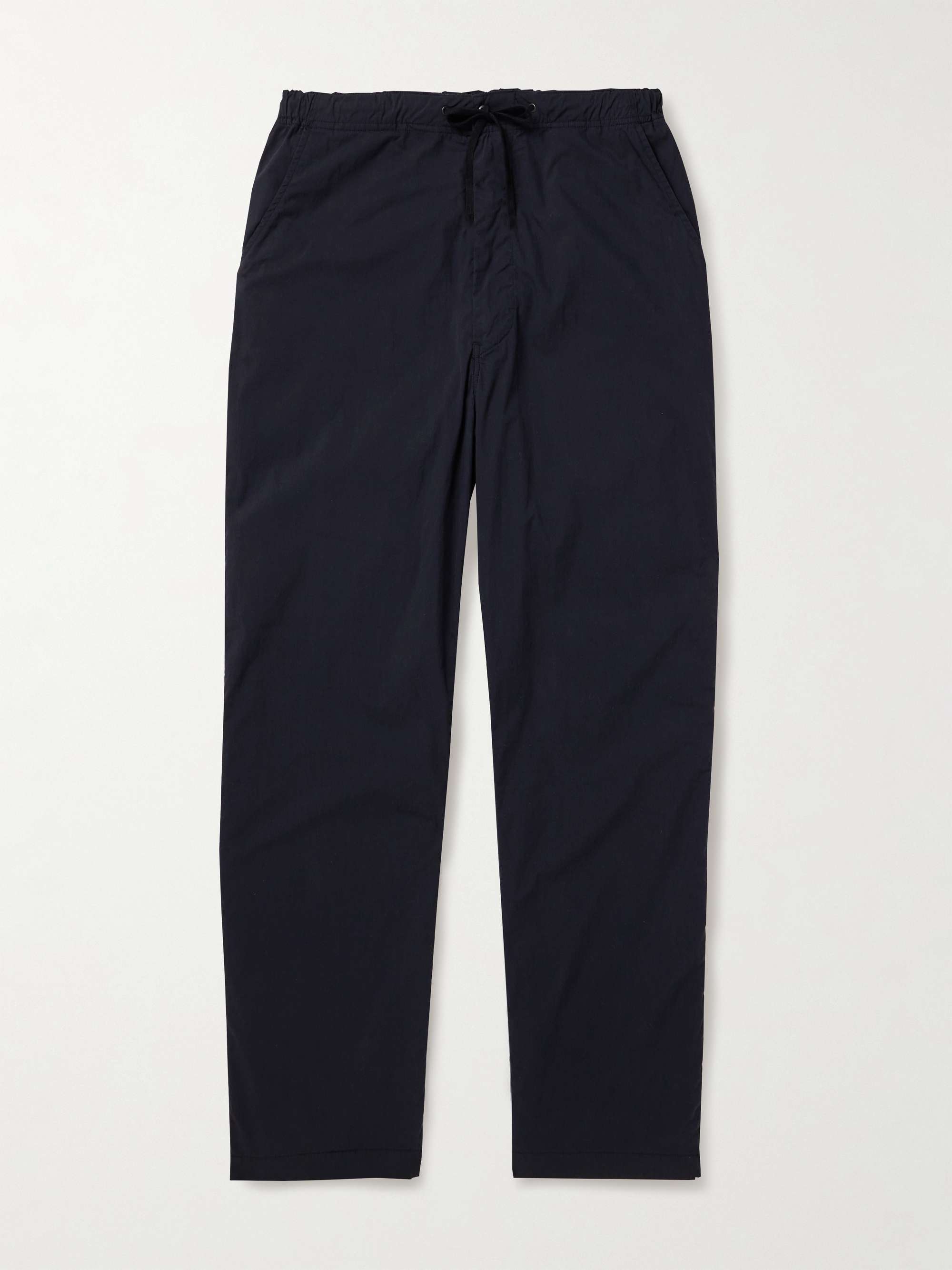 New Yorker Straight-Leg Cotton-Blend Drawstring Trousers view